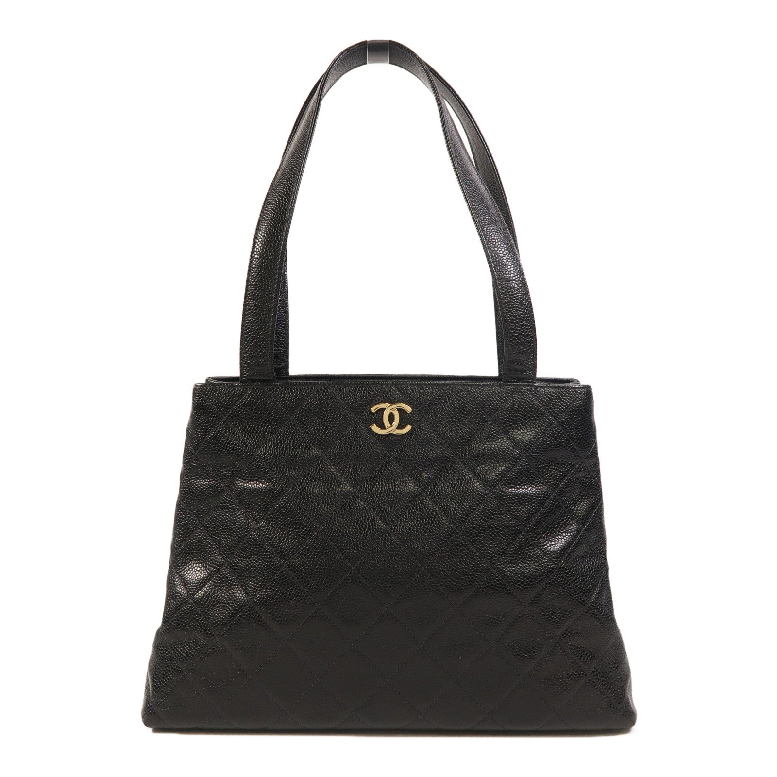 CHANEL 牛皮皮革Vintage Tote Bag金扣肩背袋