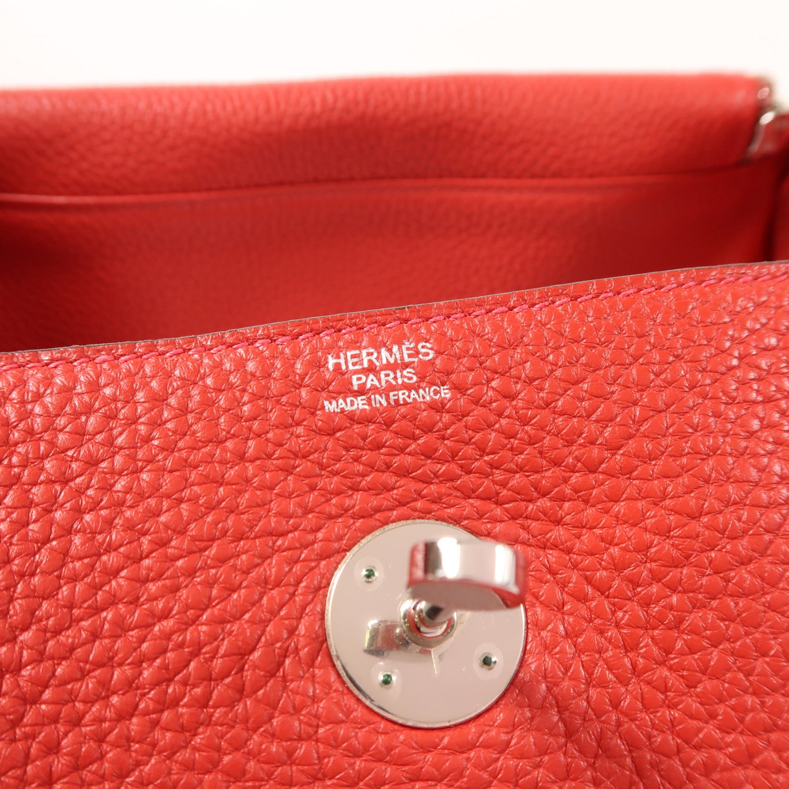 HERMES Clemence皮革Lindy 30銀扣手挽肩背兩用袋