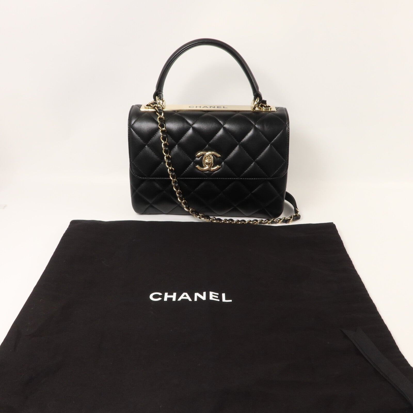 CHANEL 羊皮皮革Trendy CC Flap Bag鏈帶手挽肩背兩用袋