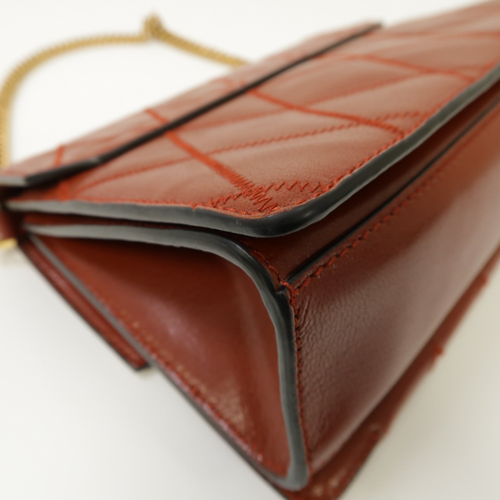 GIVENCHY 牛皮皮革Shoulder Bag金扣手挽肩背兩用袋紅色