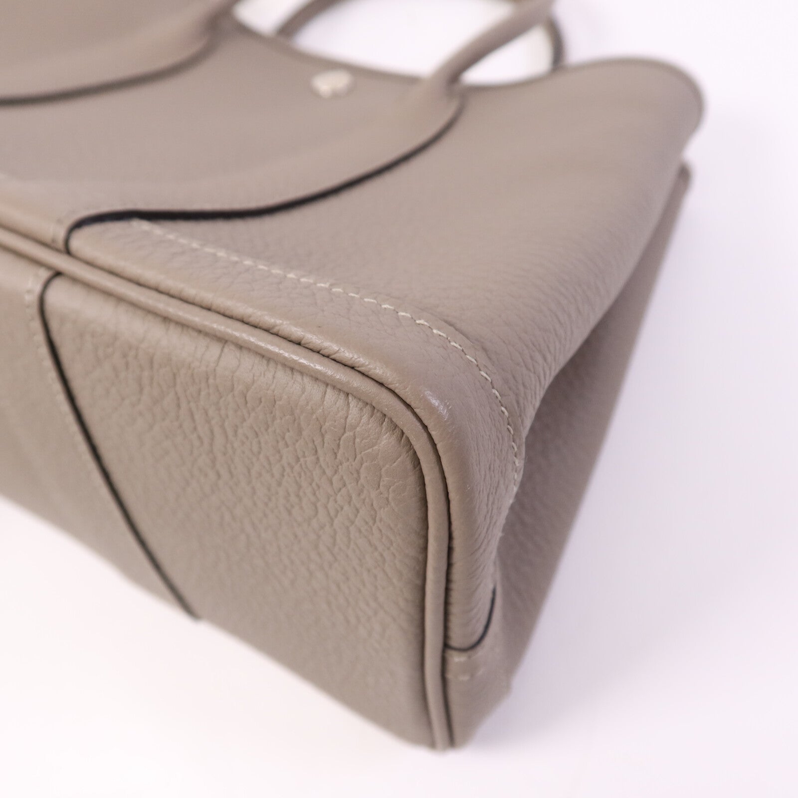 HERMES Negonda皮革Garden Party TPM銀扣手挽袋Gris Asphalte
