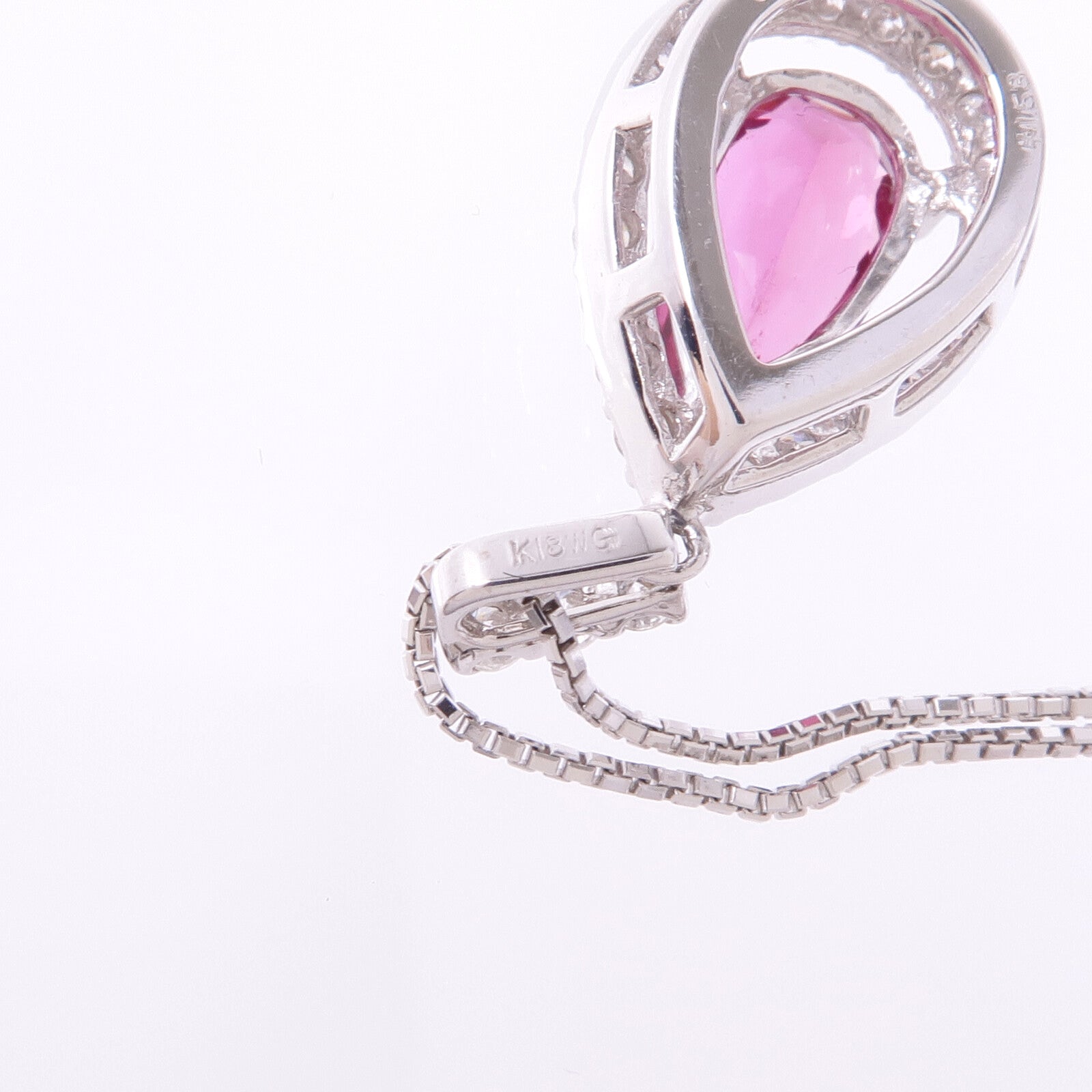 JEWELRY 【激減優惠】18K/14K白金Tourmaline Diamond Necklace碧璽/鑽石項鍊