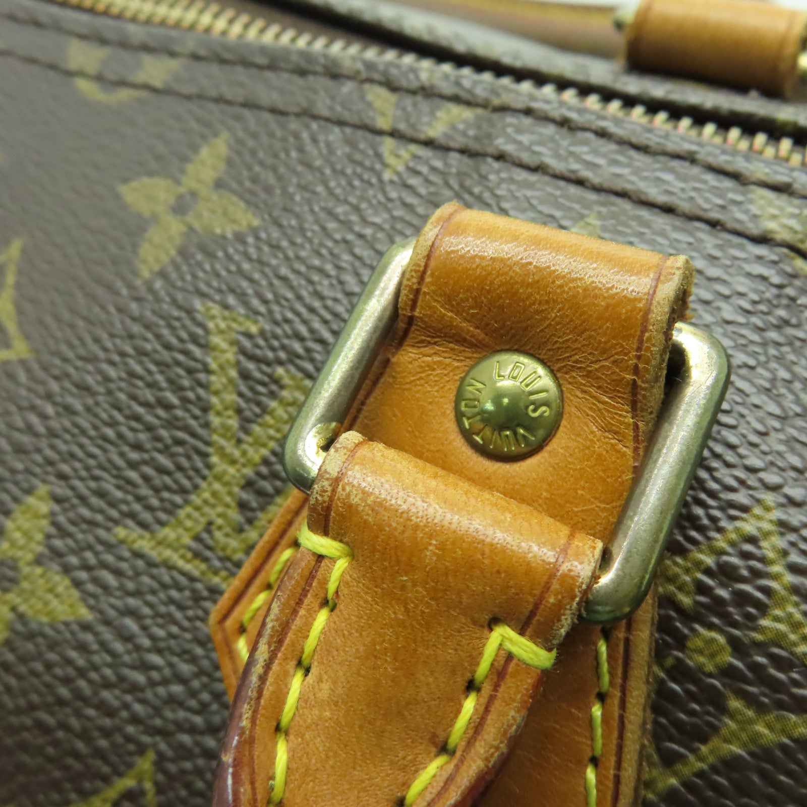 LOUIS VUITTON 【清倉大減價】Monogram Speedy 35金扣手挽袋棕色