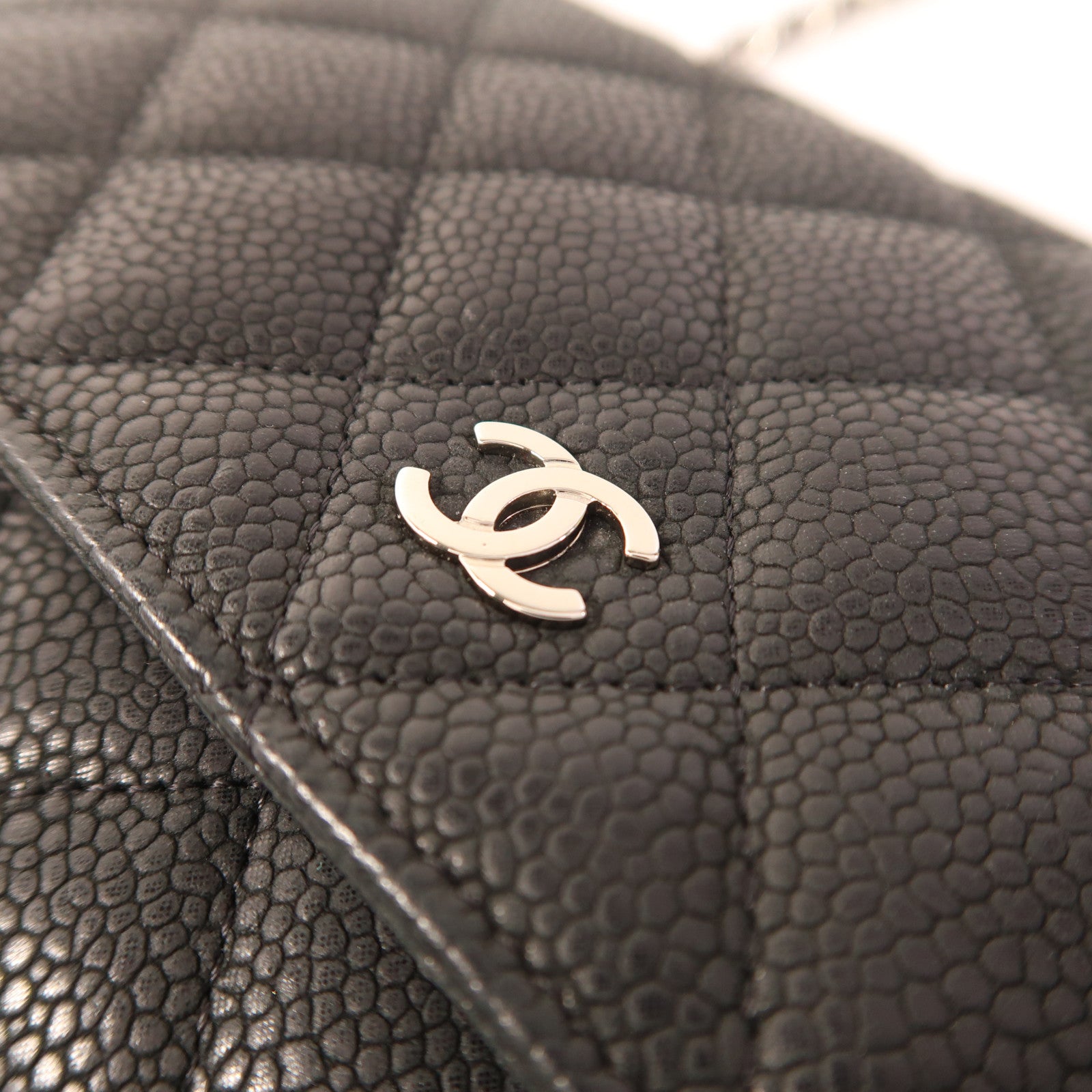 CHANEL 牛皮皮革WOC Wallet On Chain銀扣鏈帶肩背袋