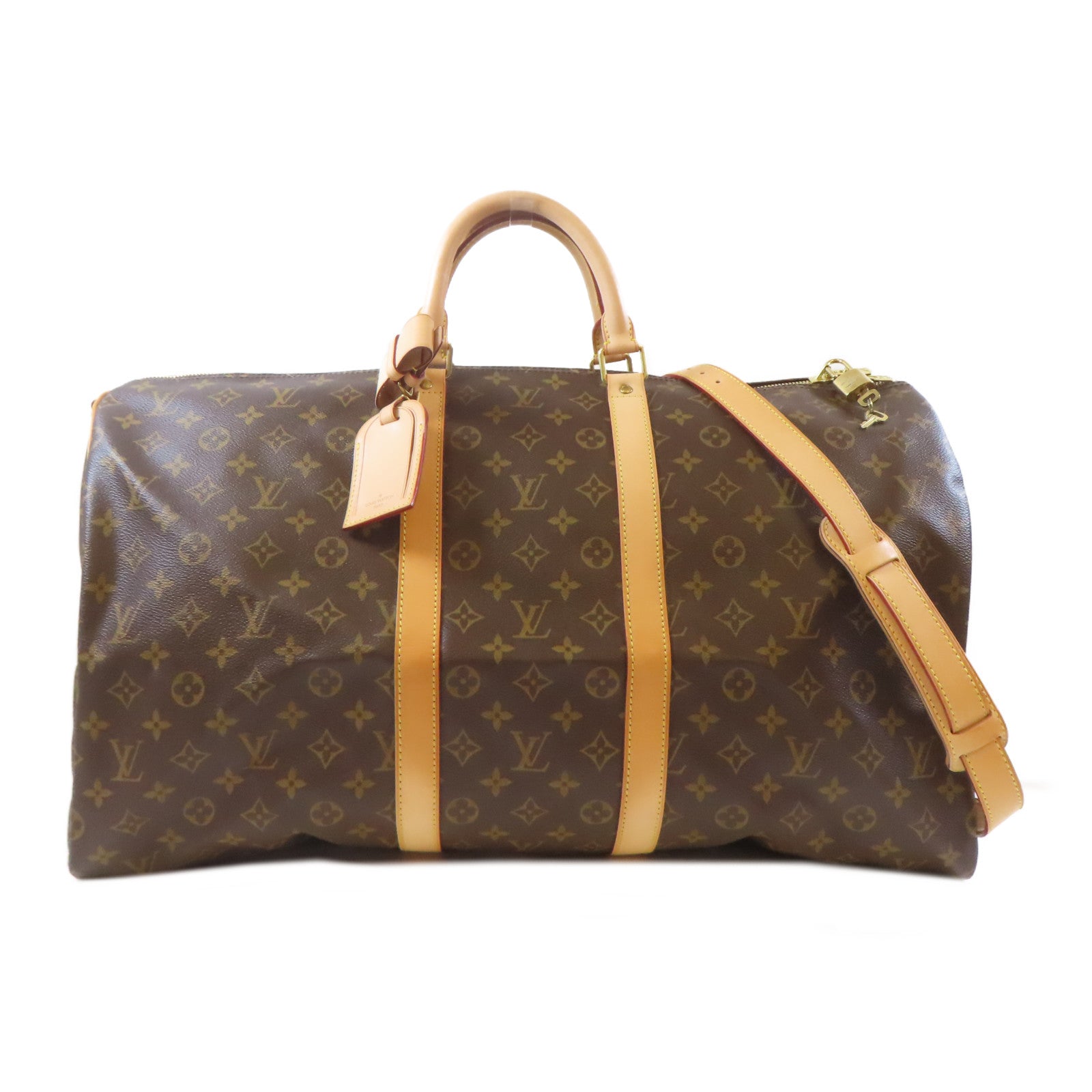 LOUIS VUITTON Monogram Keepall 55 Bamdoulie金扣手挽肩背兩用袋啡色