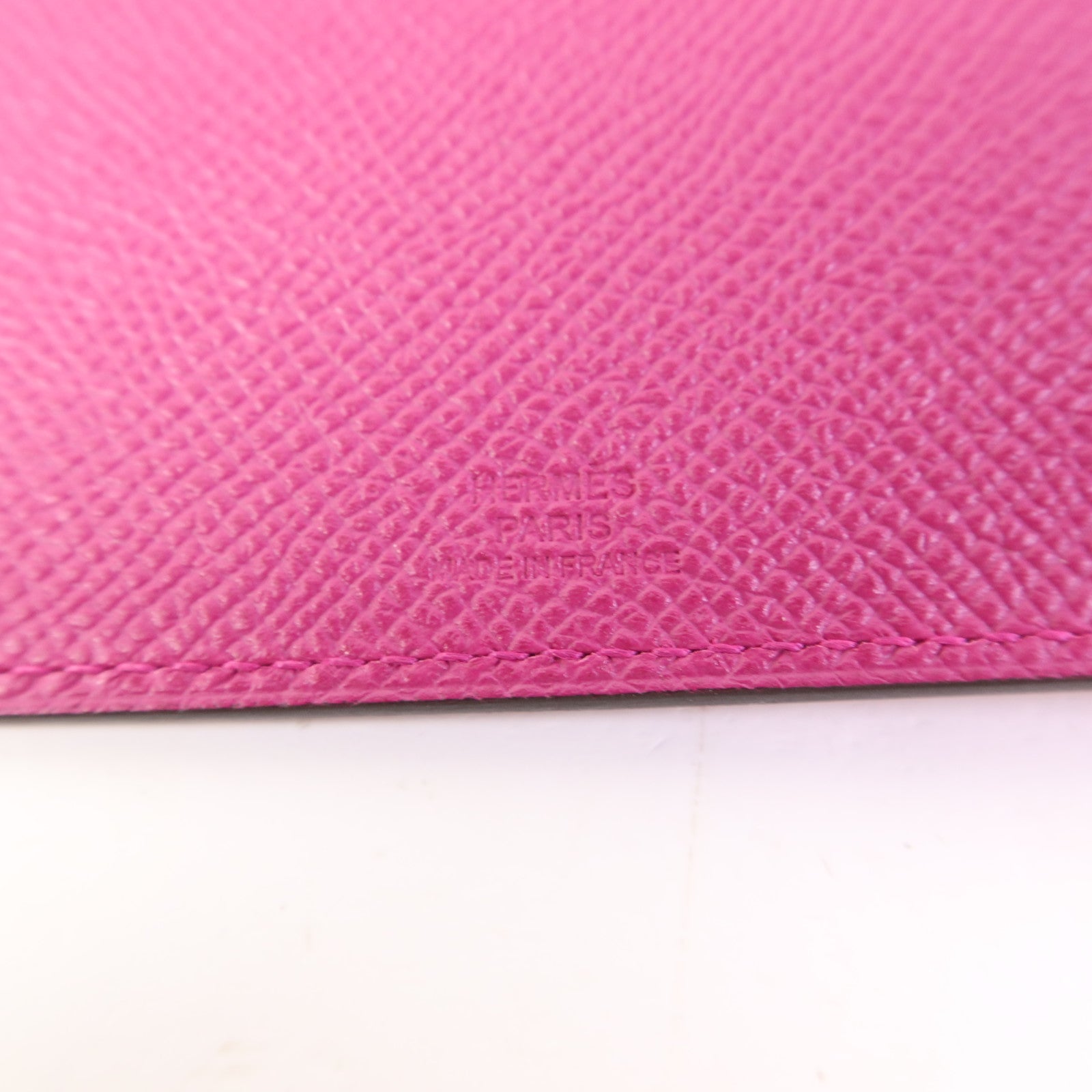HERMES Epsom皮革Passpart Case銀扣護照套Rose Purple