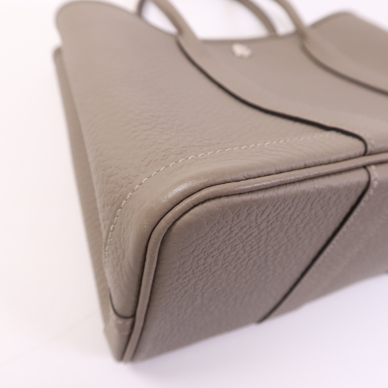 HERMES Negonda皮革Garden Party TPM銀扣手挽袋Gris Asphalte