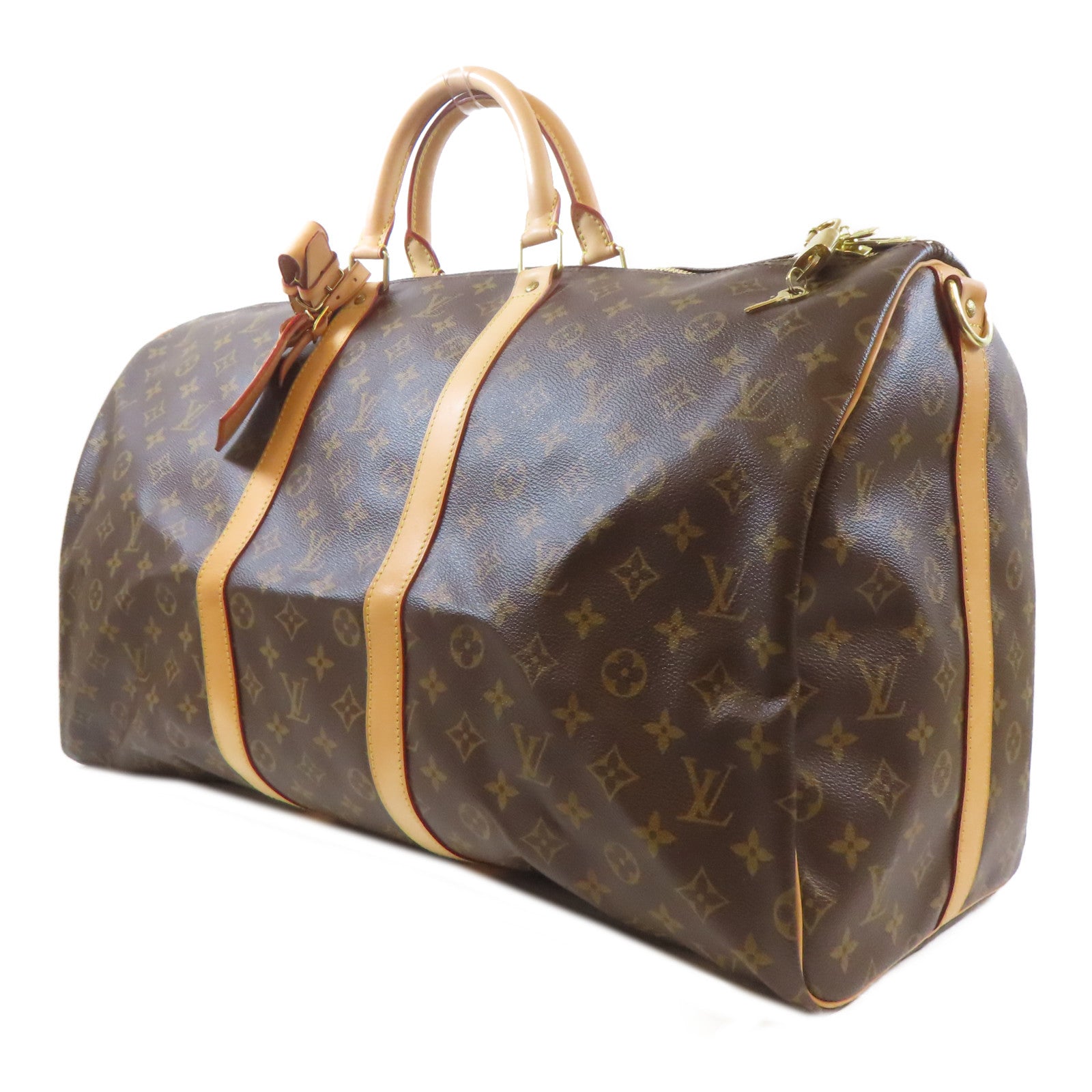 LOUIS VUITTON Monogram Keepall 55 Bamdoulie金扣手挽肩背兩用袋啡色