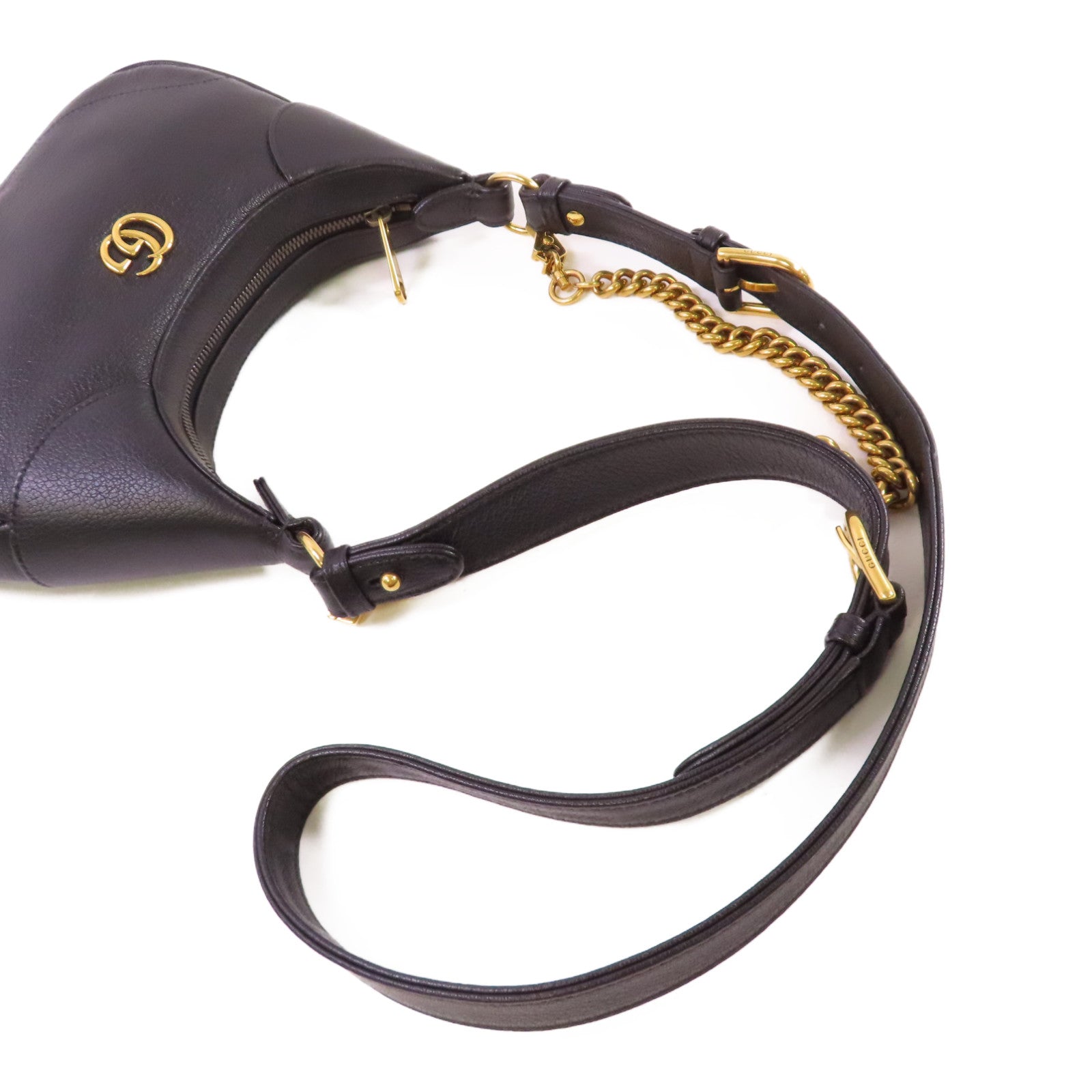 GUCCI 牛皮皮革Aphrodite Shoulder Bag金扣肩背袋黑色