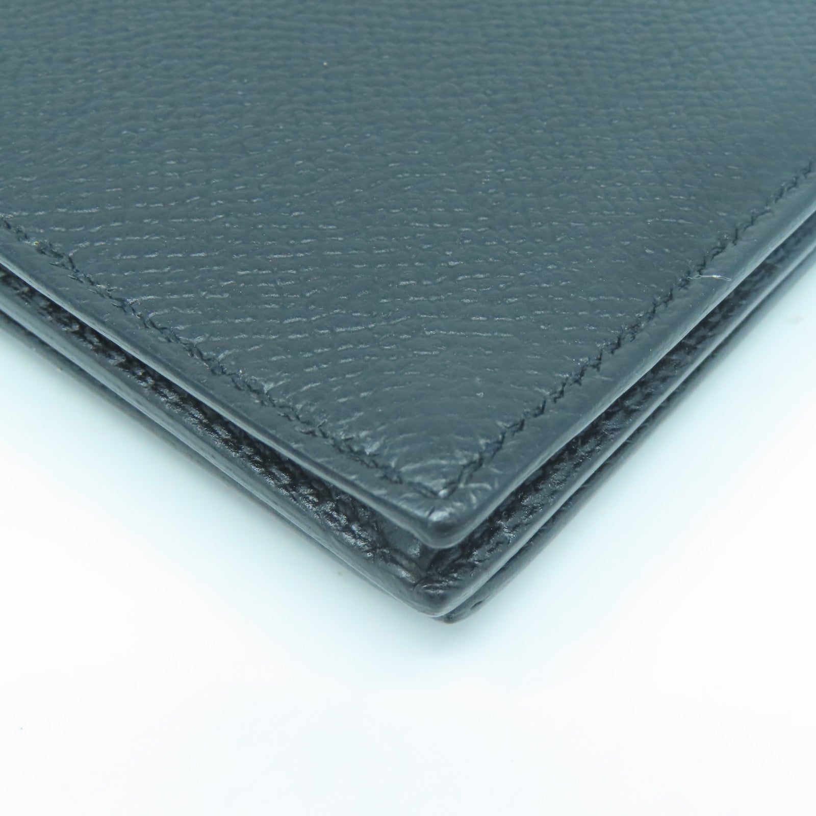 HERMES 【清倉大減價】Epsom皮革Bearn bi-fold銀扣長錢包經典黑色