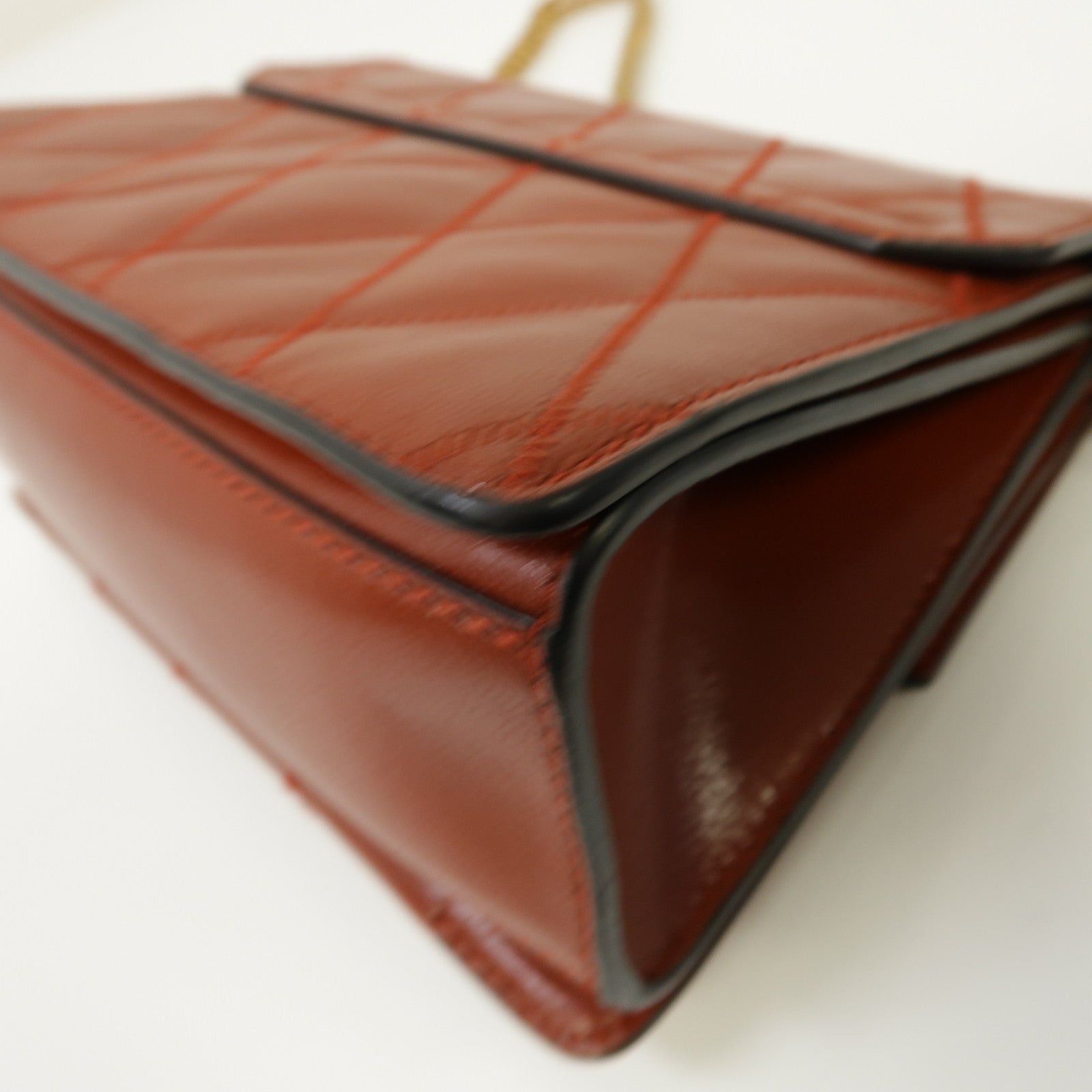GIVENCHY 牛皮皮革Shoulder Bag金扣手挽肩背兩用袋紅色
