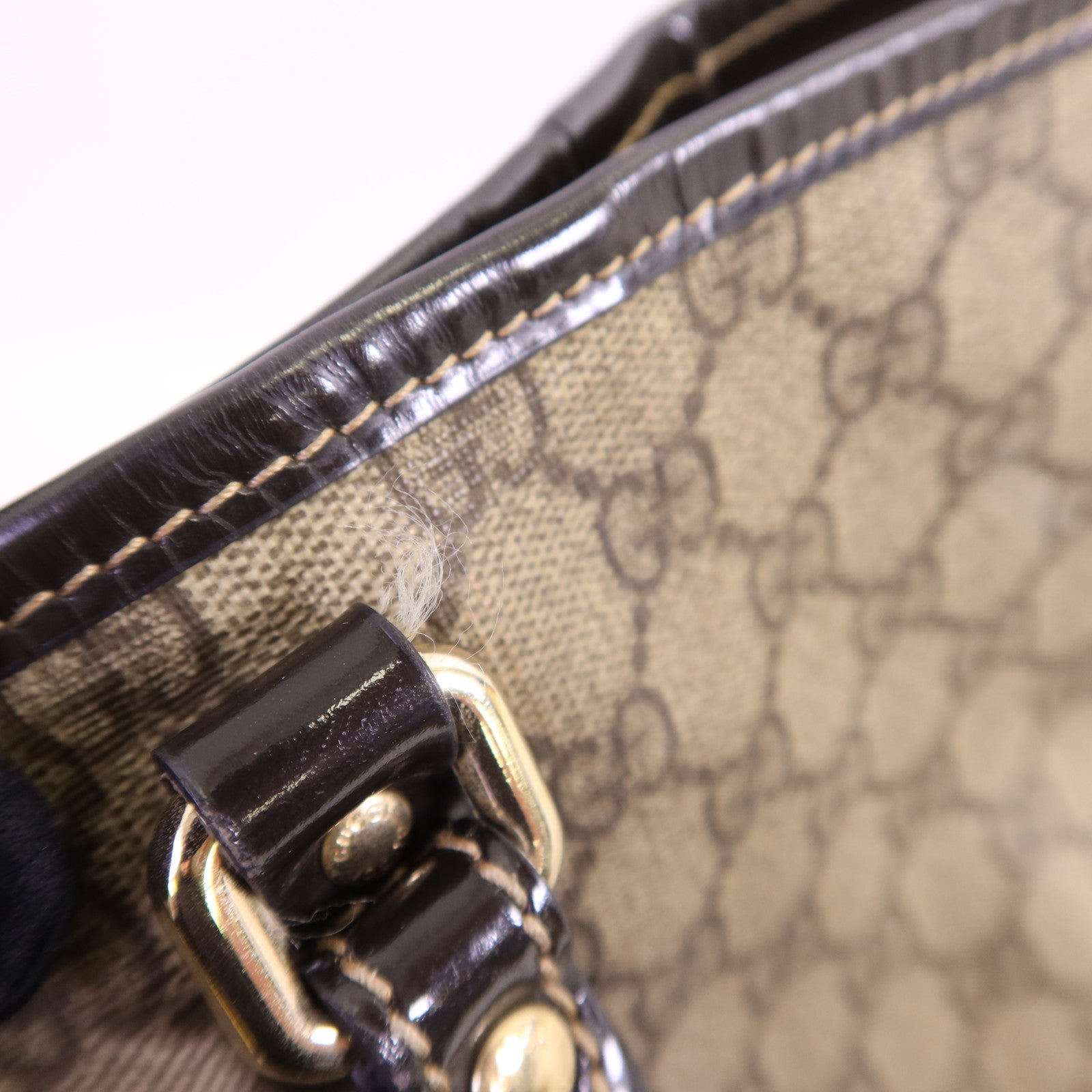 GUCCI 塗層帆布Tote Bag金扣肩背袋