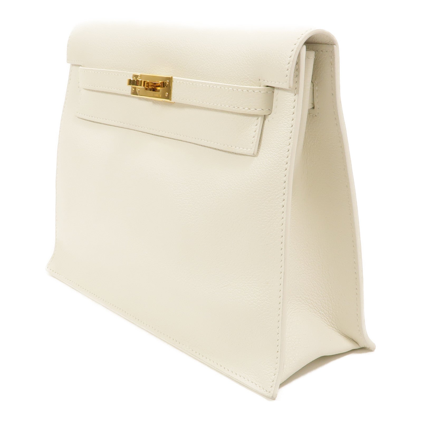 HERMES Evercolor皮革Kelly Danse II肩背袋Blanc