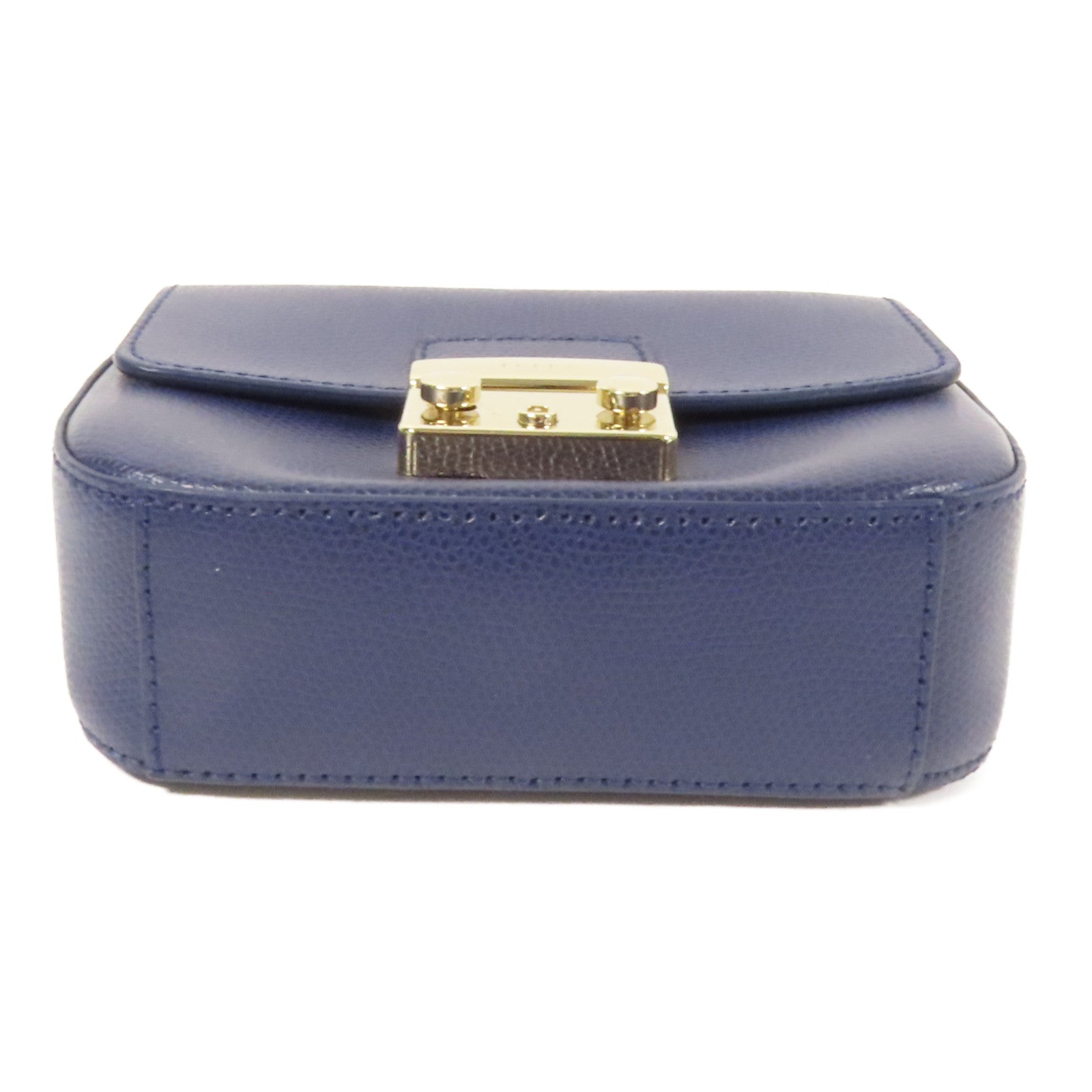 Furla 牛皮皮革Chain Shoulder金扣鏈帶肩背袋