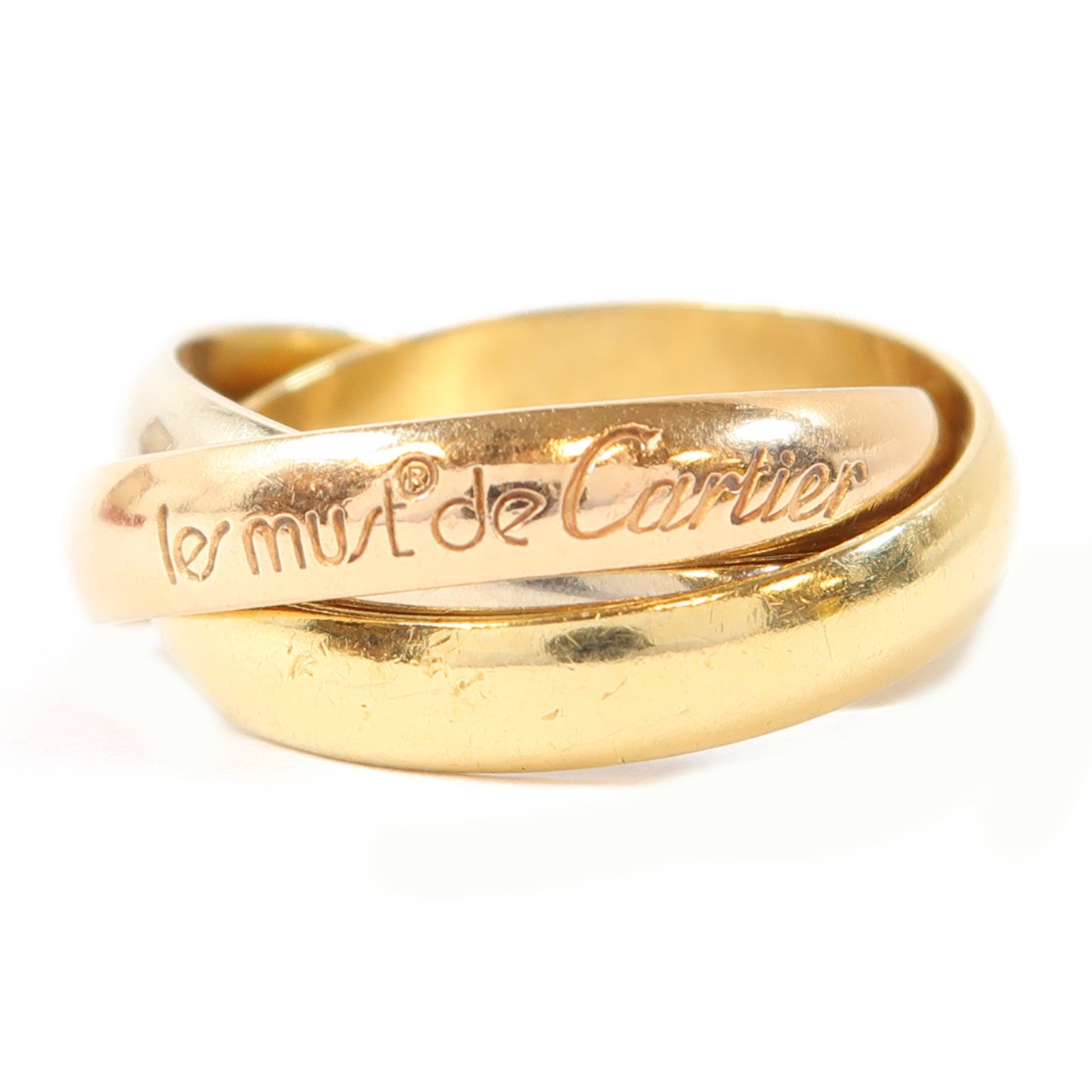 CARTIER 18K黃金/白金/玫瑰金Trinity Ring戒指Cartier#50/US#5.25
