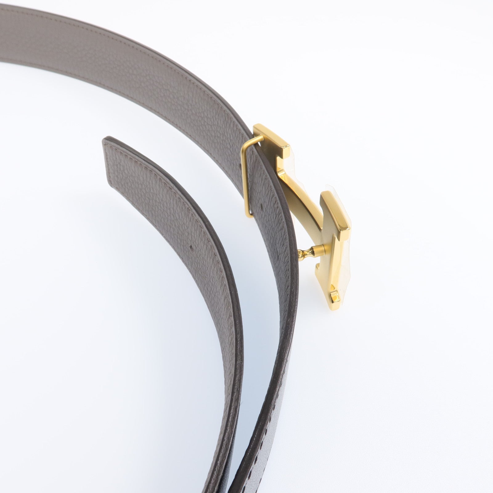 HERMES 【激減優惠】Swift/Epsom皮革H Belt金扣皮帶Etain/Noir