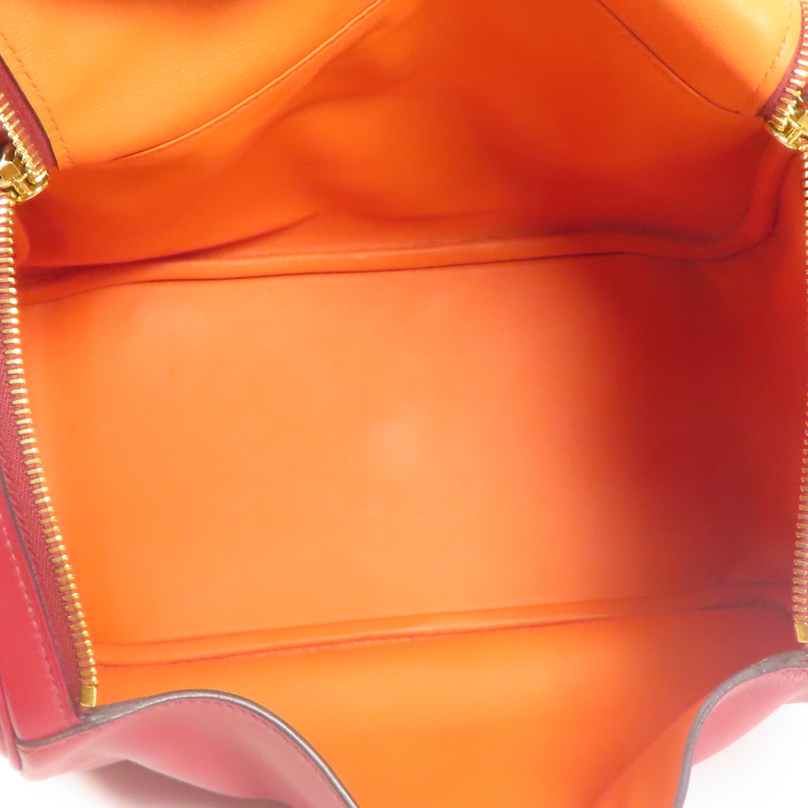 HERMES GHW Lindy 30 2 Way Shoulder Bag Veau Swift Leather Rouge Piment Red