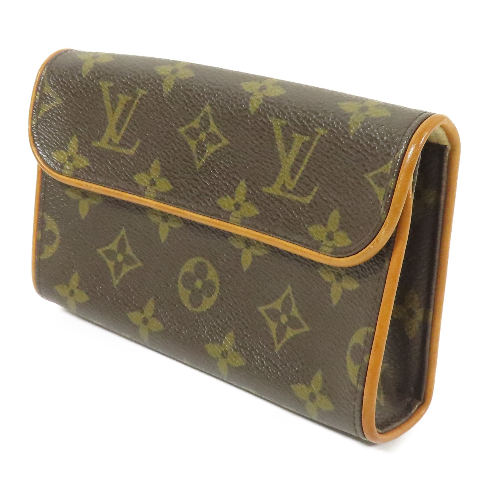 LOUIS VUITTON Monogram Pochette Florentine金扣腰包棕色