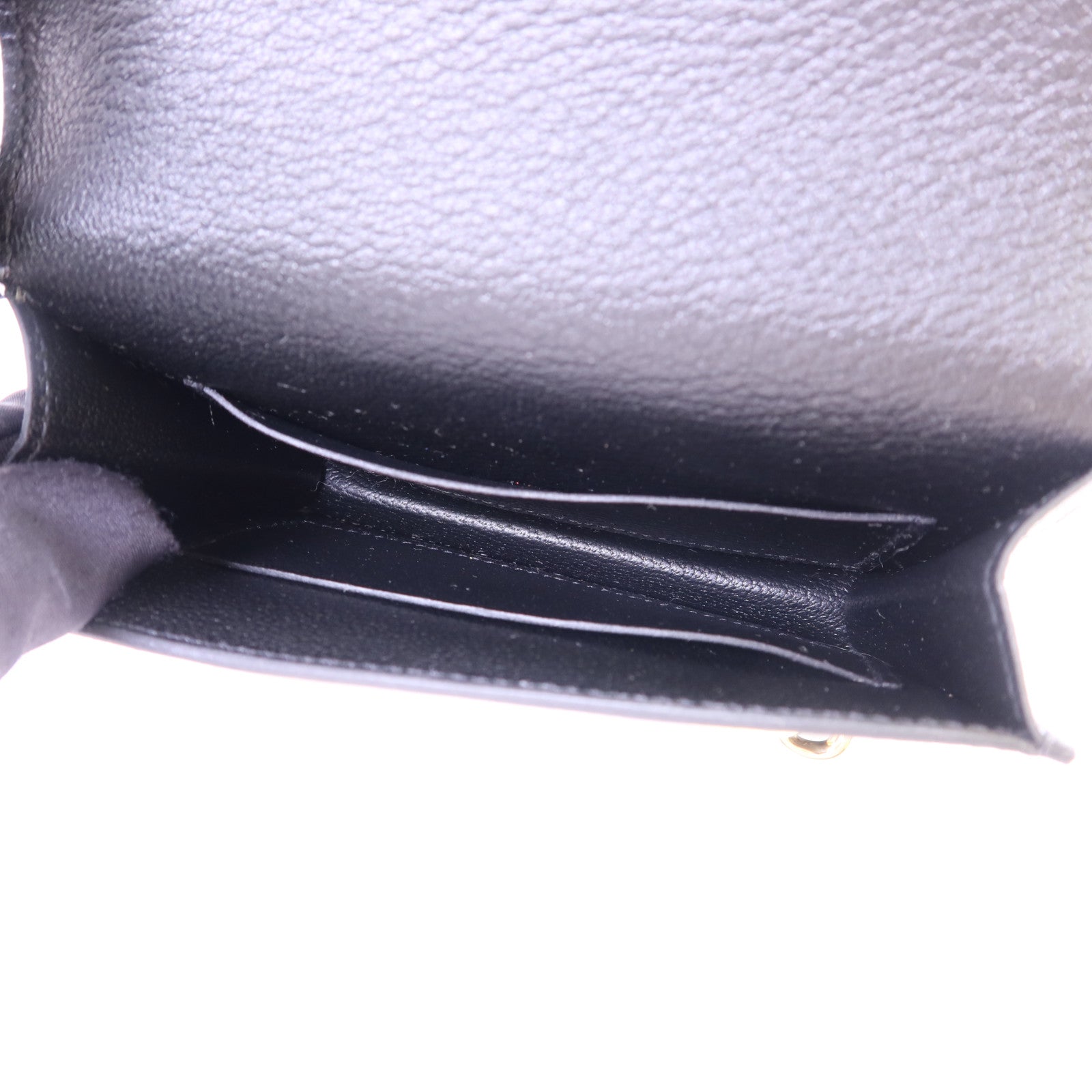 HERMES 【激減優惠】Chevre皮革Roulis Slim Wallet金扣錢包Noir