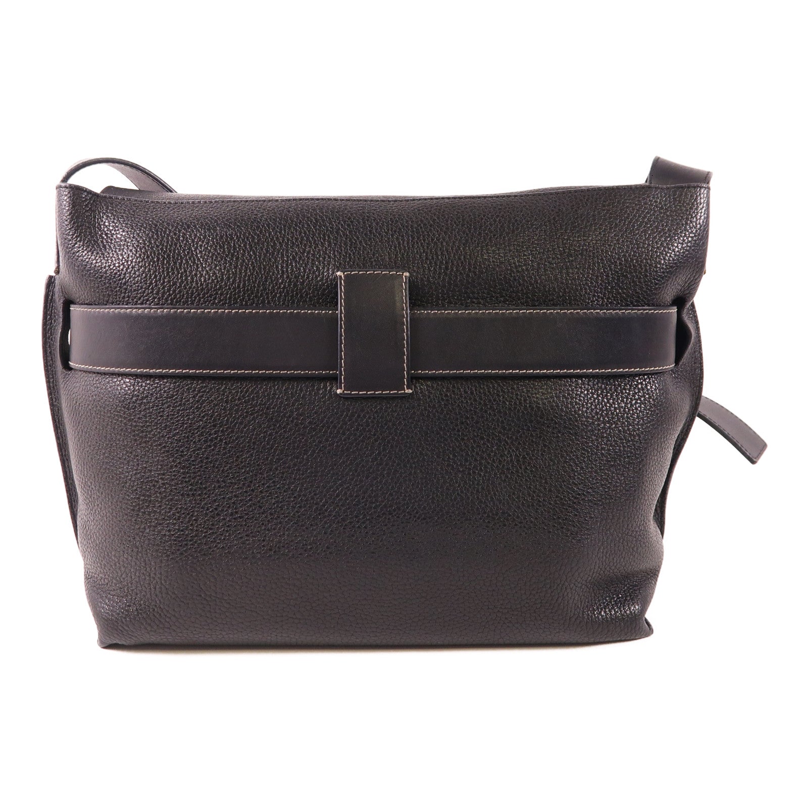 LOEWE SHW Shoulder Bag Calfskin Leather Black