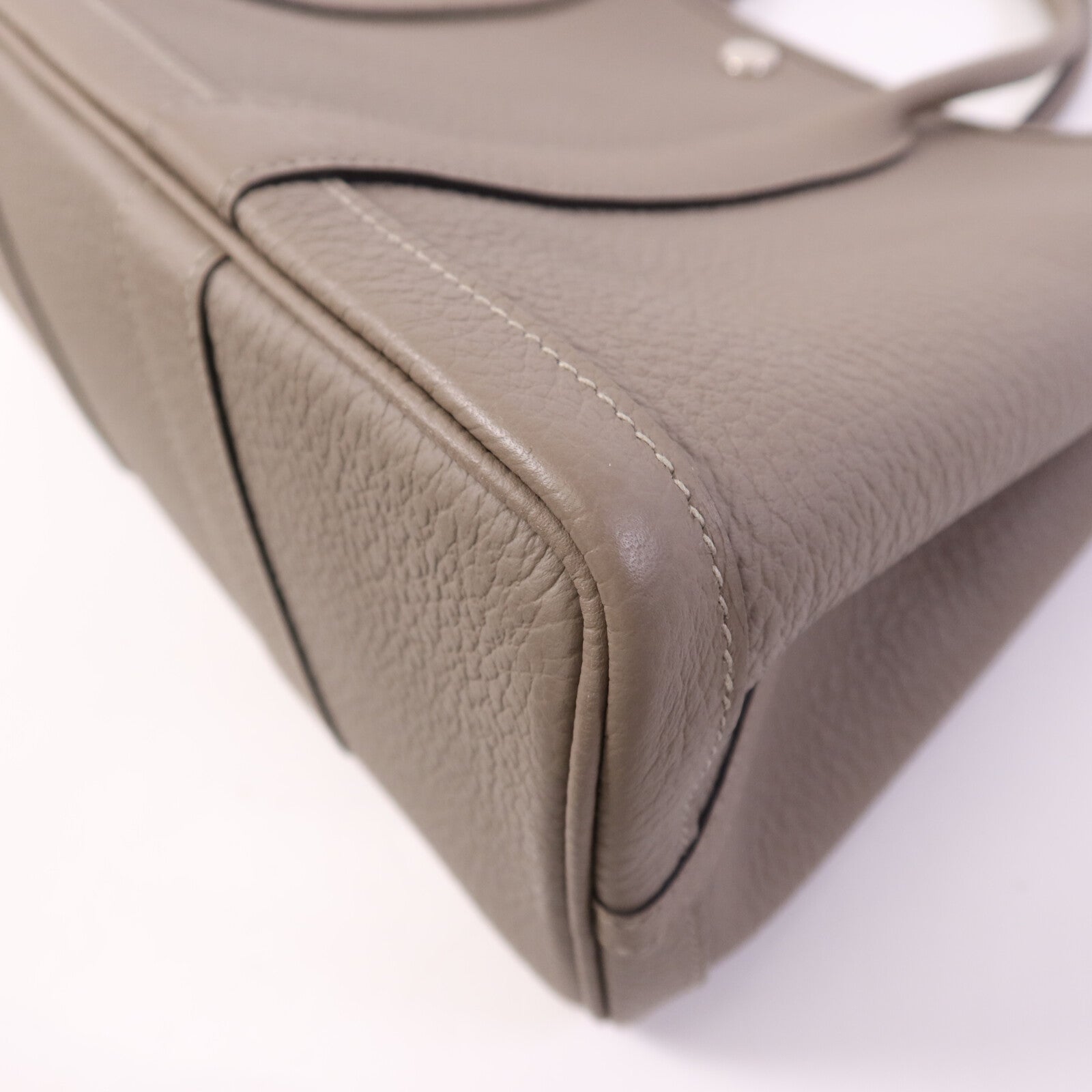 HERMES Negonda皮革Garden Party TPM銀扣手挽袋Gris Asphalte