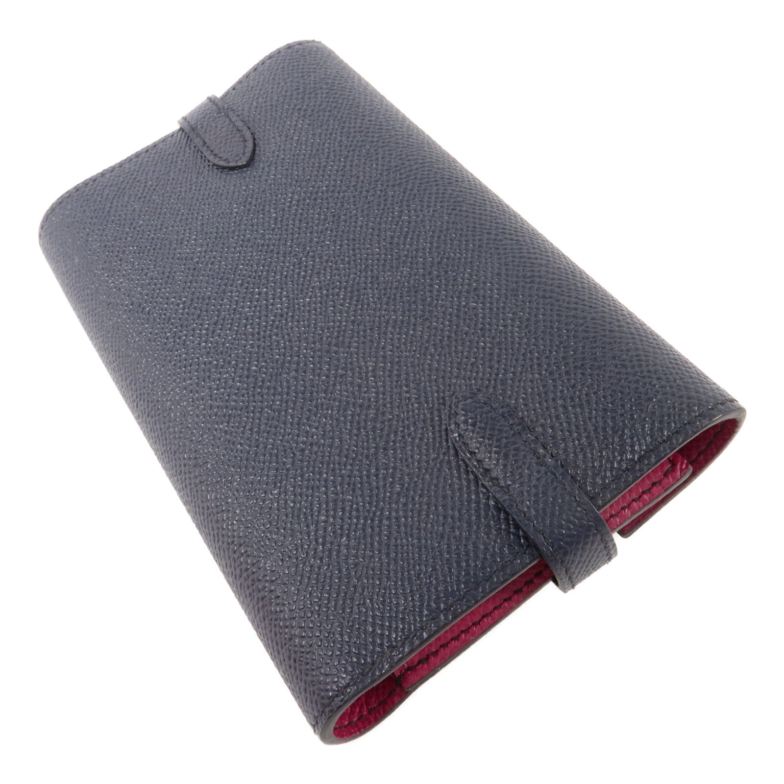 HERMES Epsom皮革Kelly Depliant Medium Wallet錢包Bleu Nuit