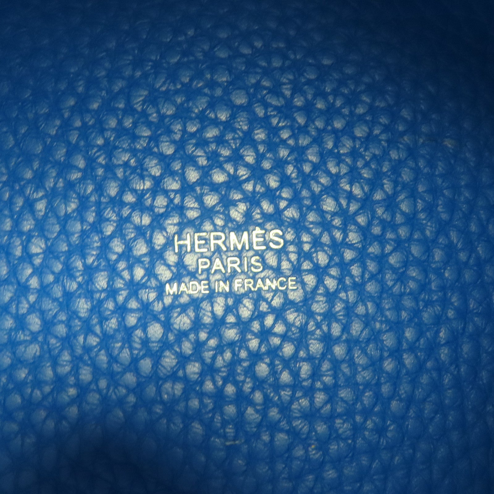 HERMES PHW Picotin MM Handbag Tote Clemence Leather Bleu Hydra