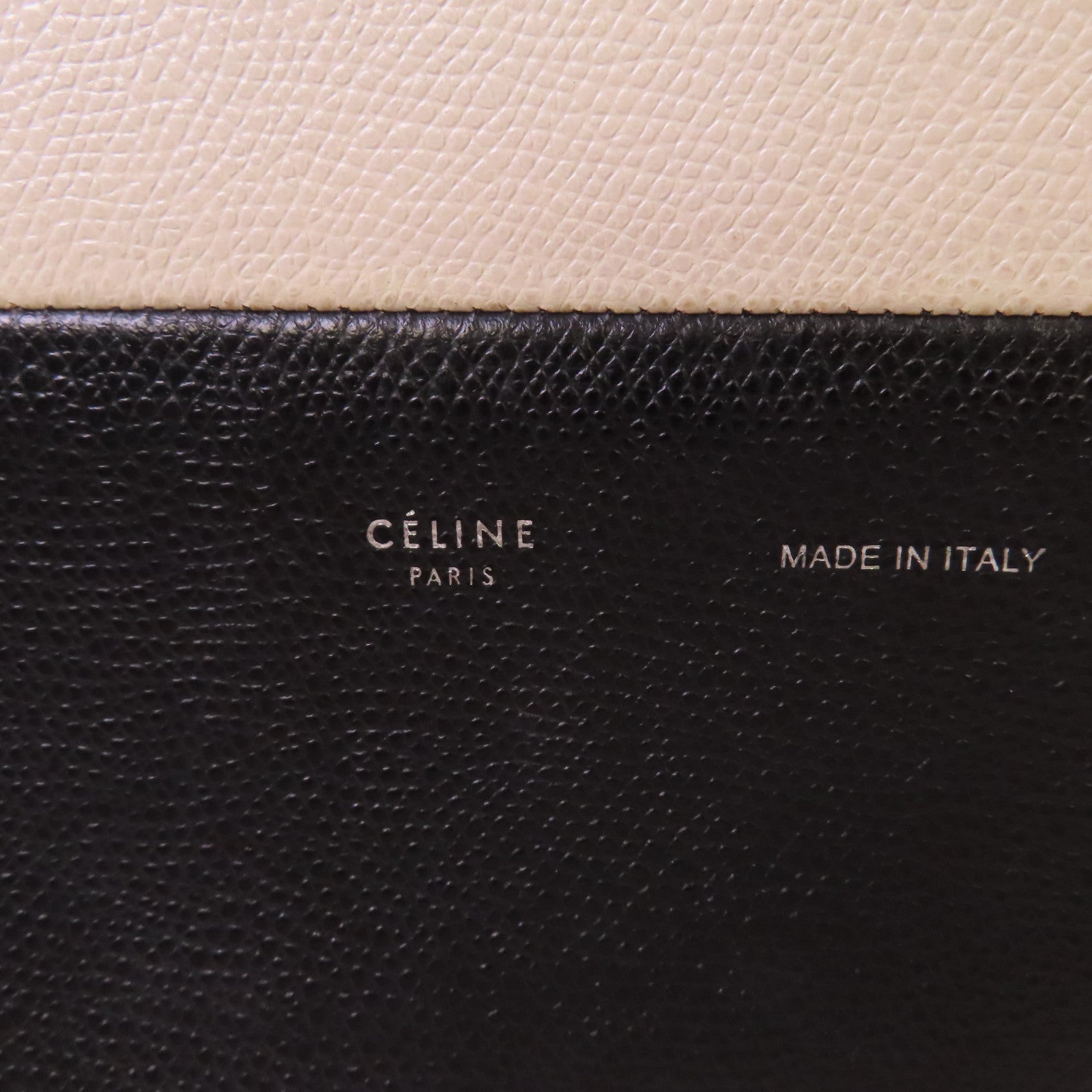CELINE 【激減優惠】牛皮皮革Cabas Tote 2Way Shoulder Bag手挽肩背兩用袋米白色/黑色