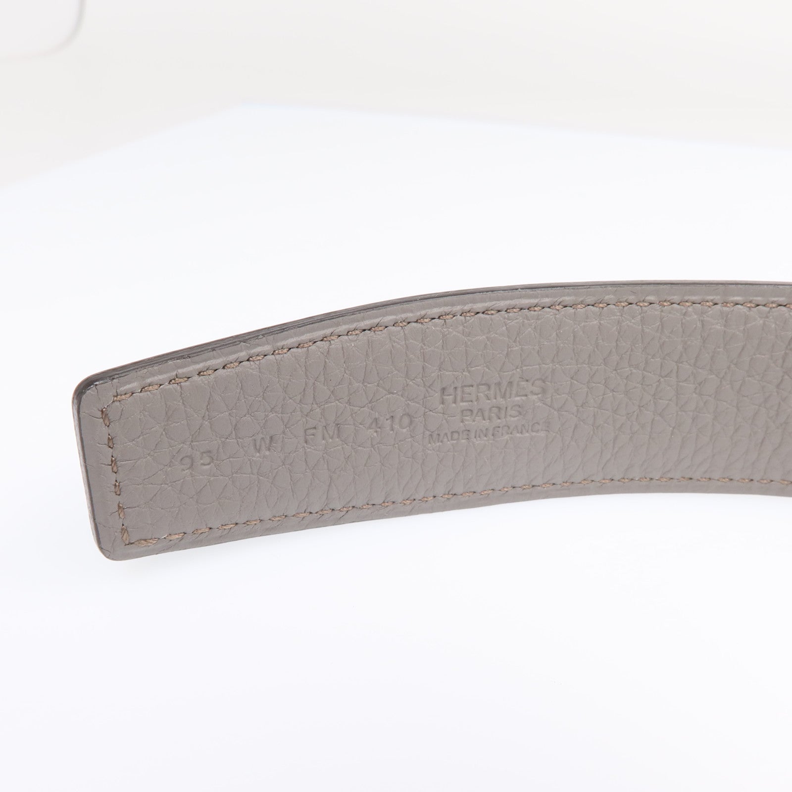 HERMES 【激減優惠】Swift/Epsom皮革H Belt金扣皮帶Etain/Noir