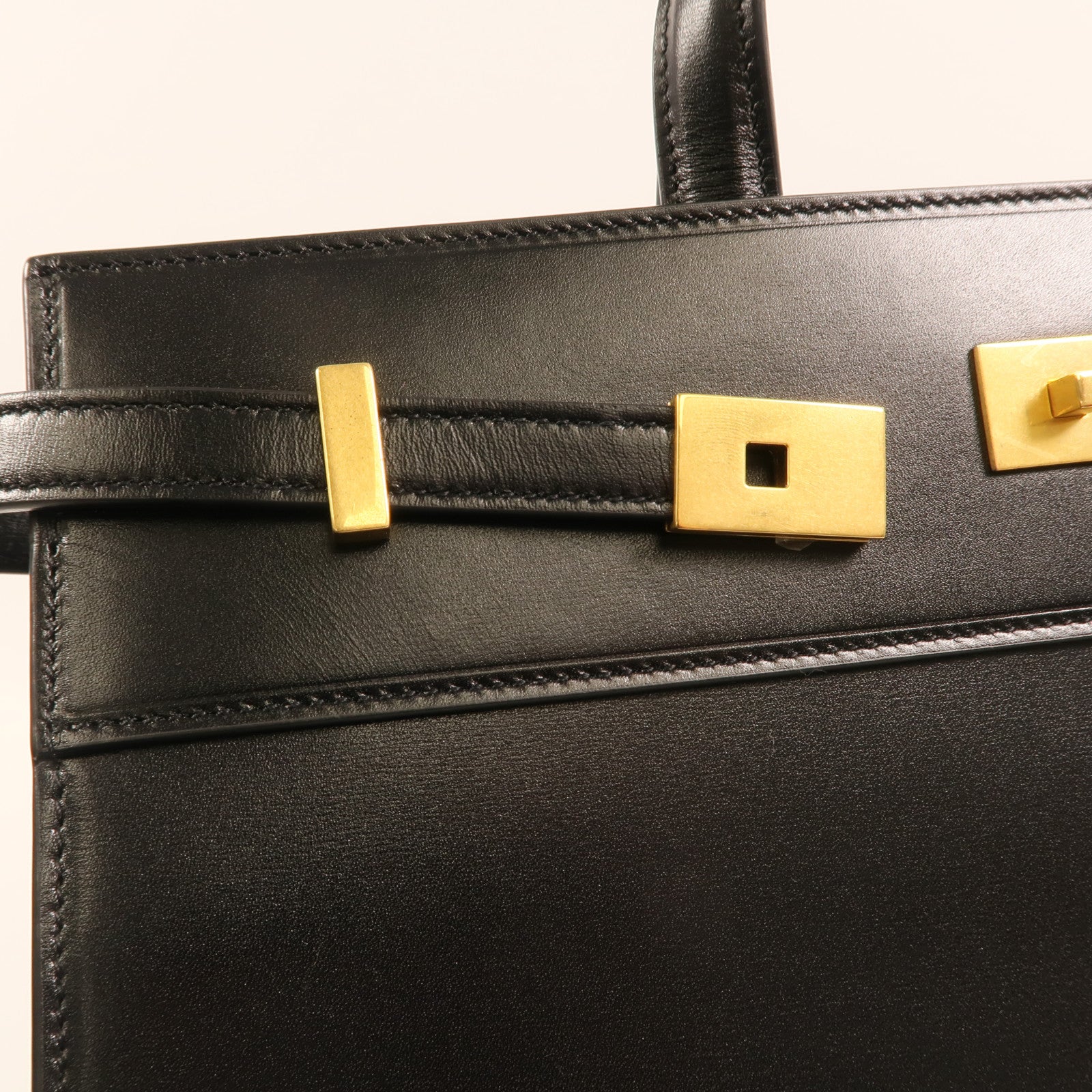 SAINT LAURENT 牛皮皮革Manhattan金扣手挽肩背兩用袋