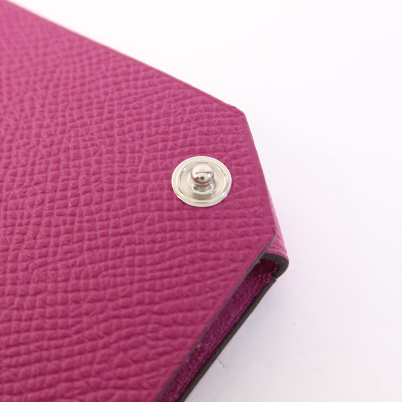 HERMES Epsom皮革Passpart Case銀扣護照套Rose Purple