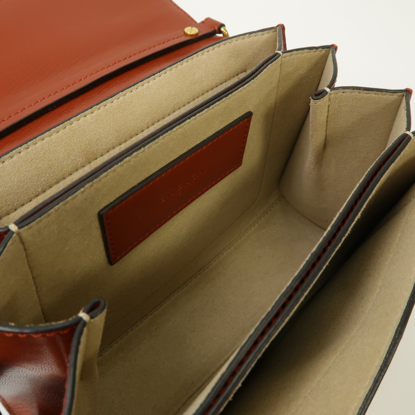 GIVENCHY 牛皮皮革Shoulder Bag金扣手挽肩背兩用袋紅色