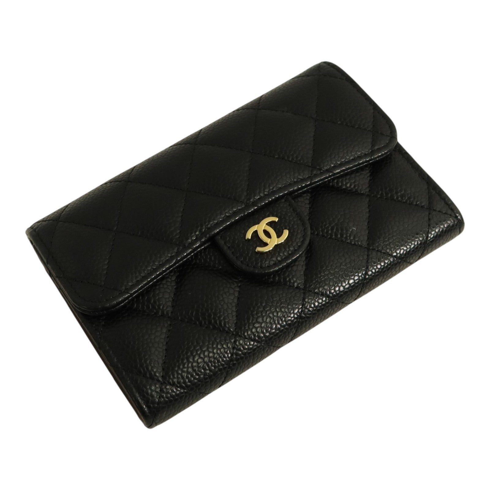 CHANEL 牛皮皮革Classic Medium Flap Wallet金扣錢包