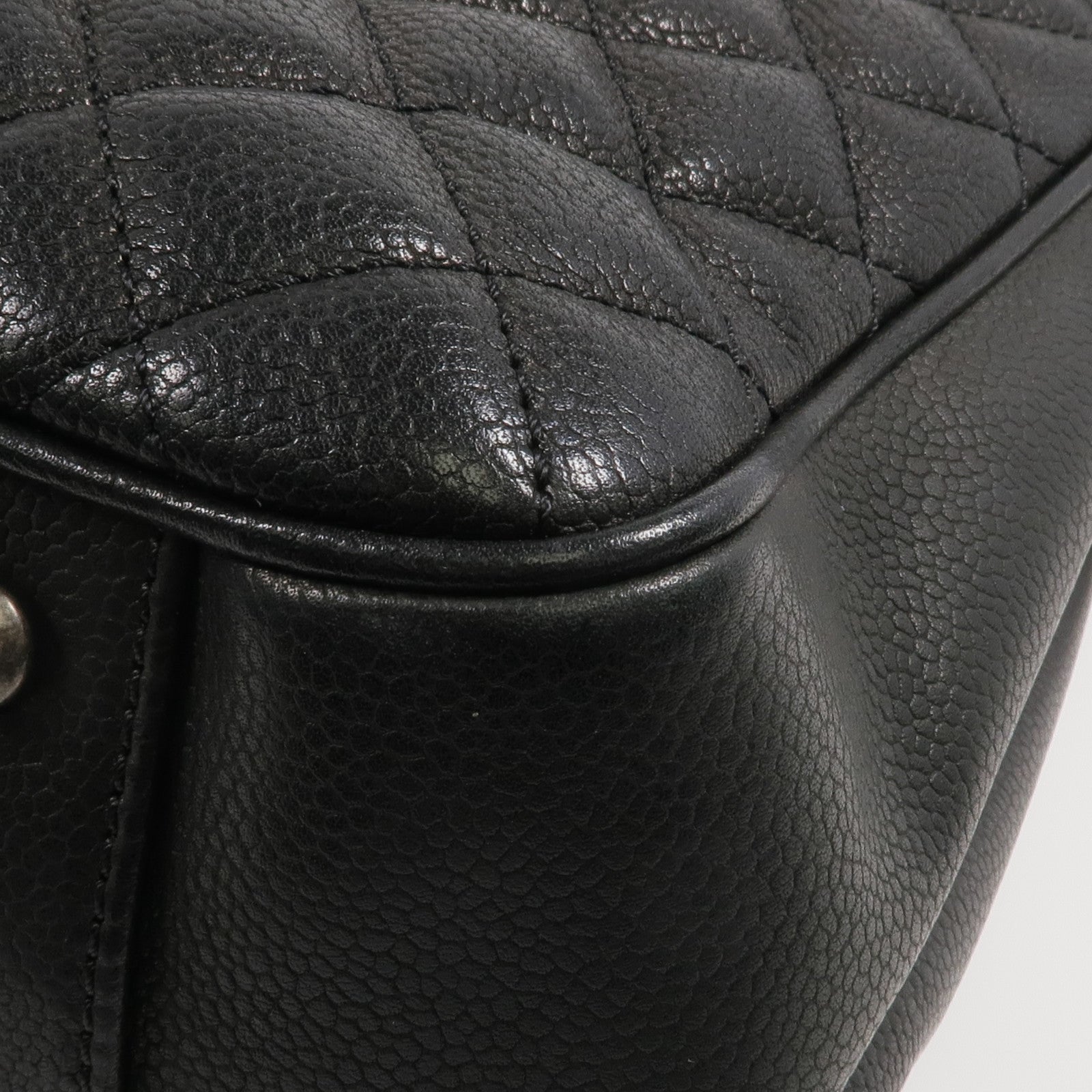 CHANEL 牛皮皮革Chain Shoulder銀扣鏈帶肩背袋