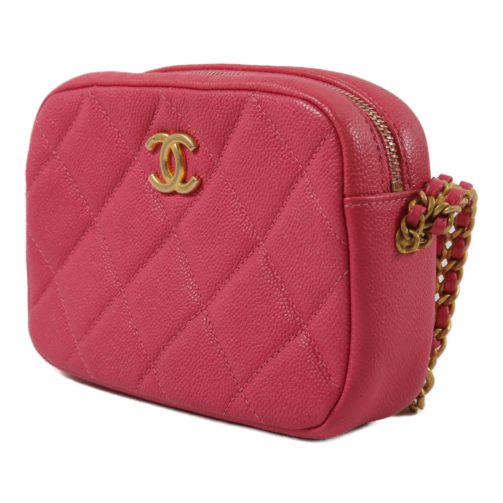 CHANEL 牛皮皮革Camera Bag鏈帶肩背袋
