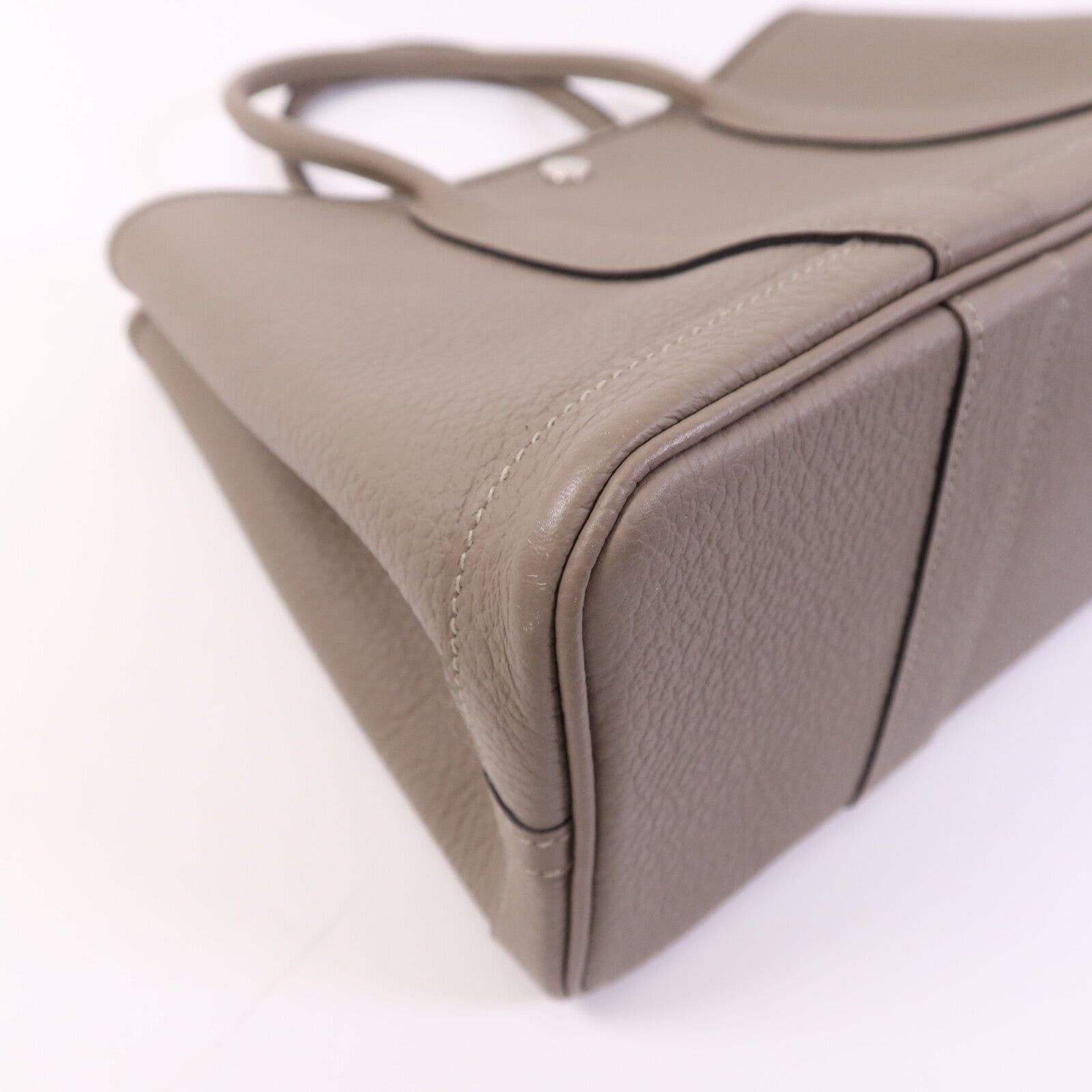 HERMES Negonda皮革Garden Party TPM銀扣手挽袋Gris Asphalte