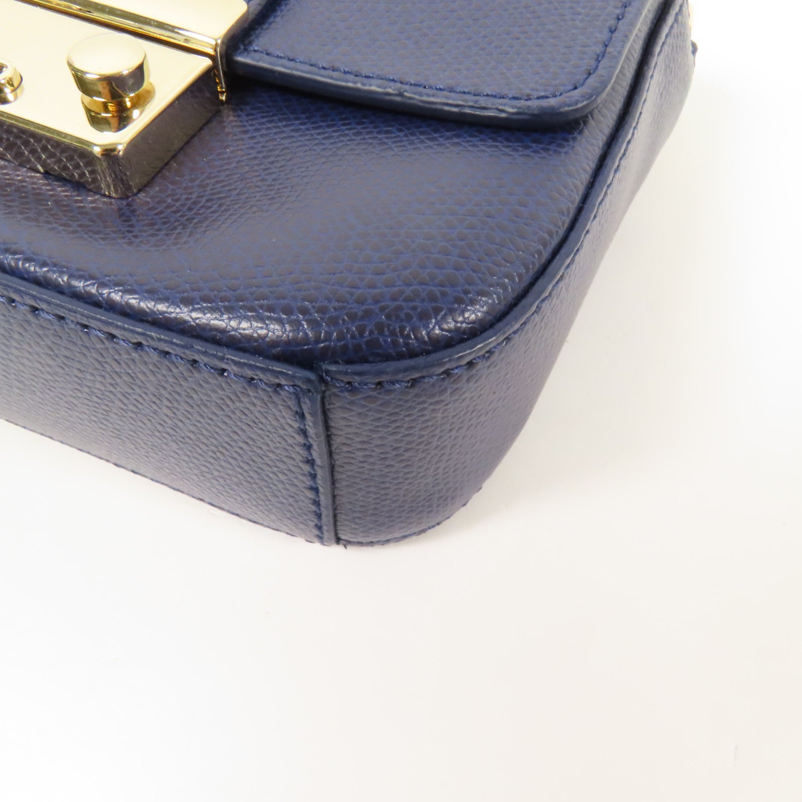 Furla 牛皮皮革Chain Shoulder金扣鏈帶肩背袋