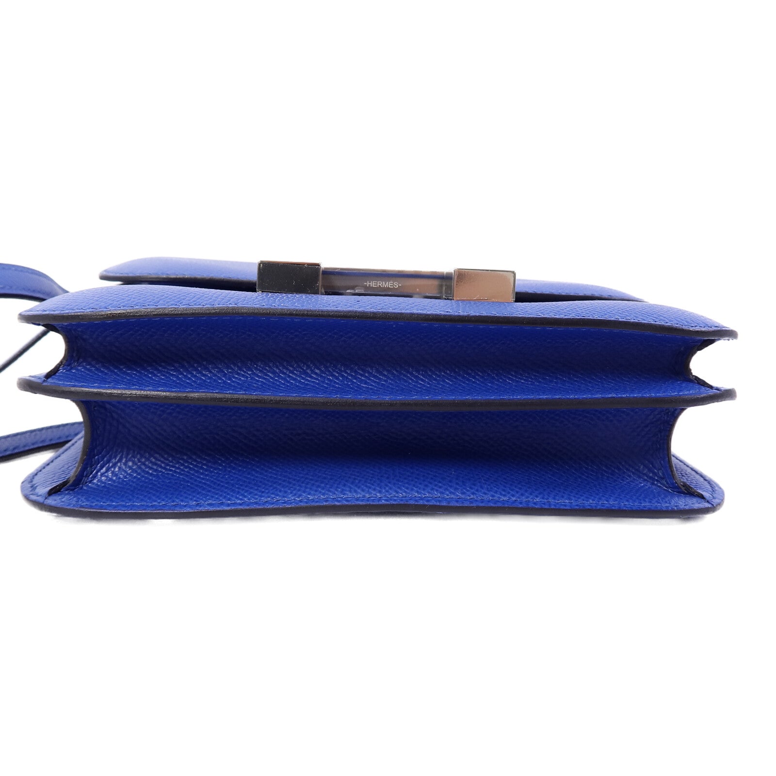 HERMES Epsom皮革Constance Mini肩背袋Bleu France