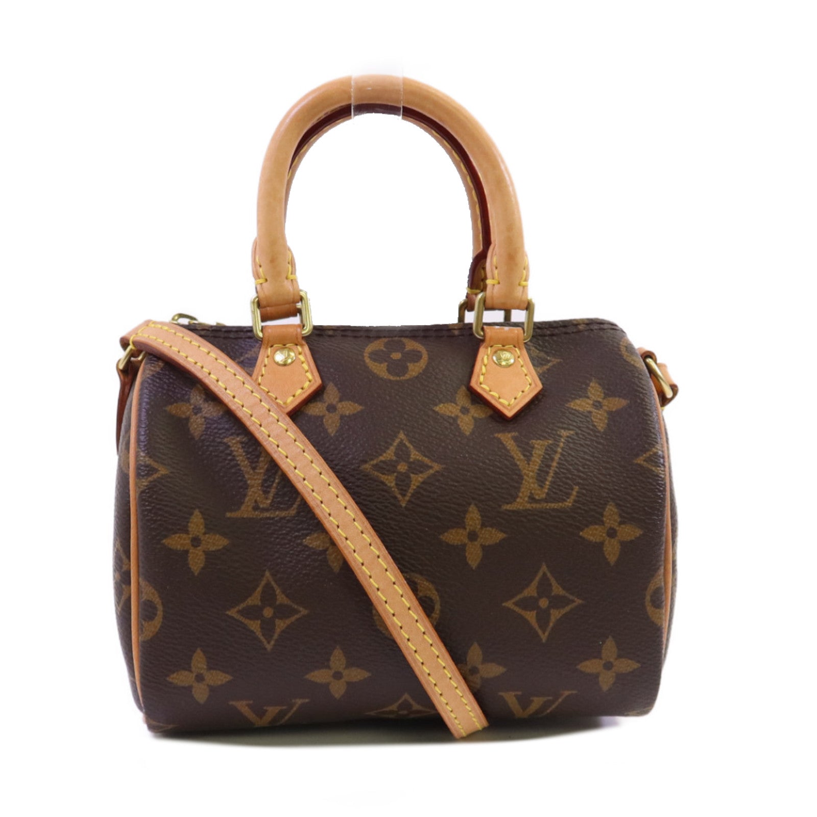 LOUIS VUITTON Monogram Nano Speedy金扣手挽肩背兩用袋