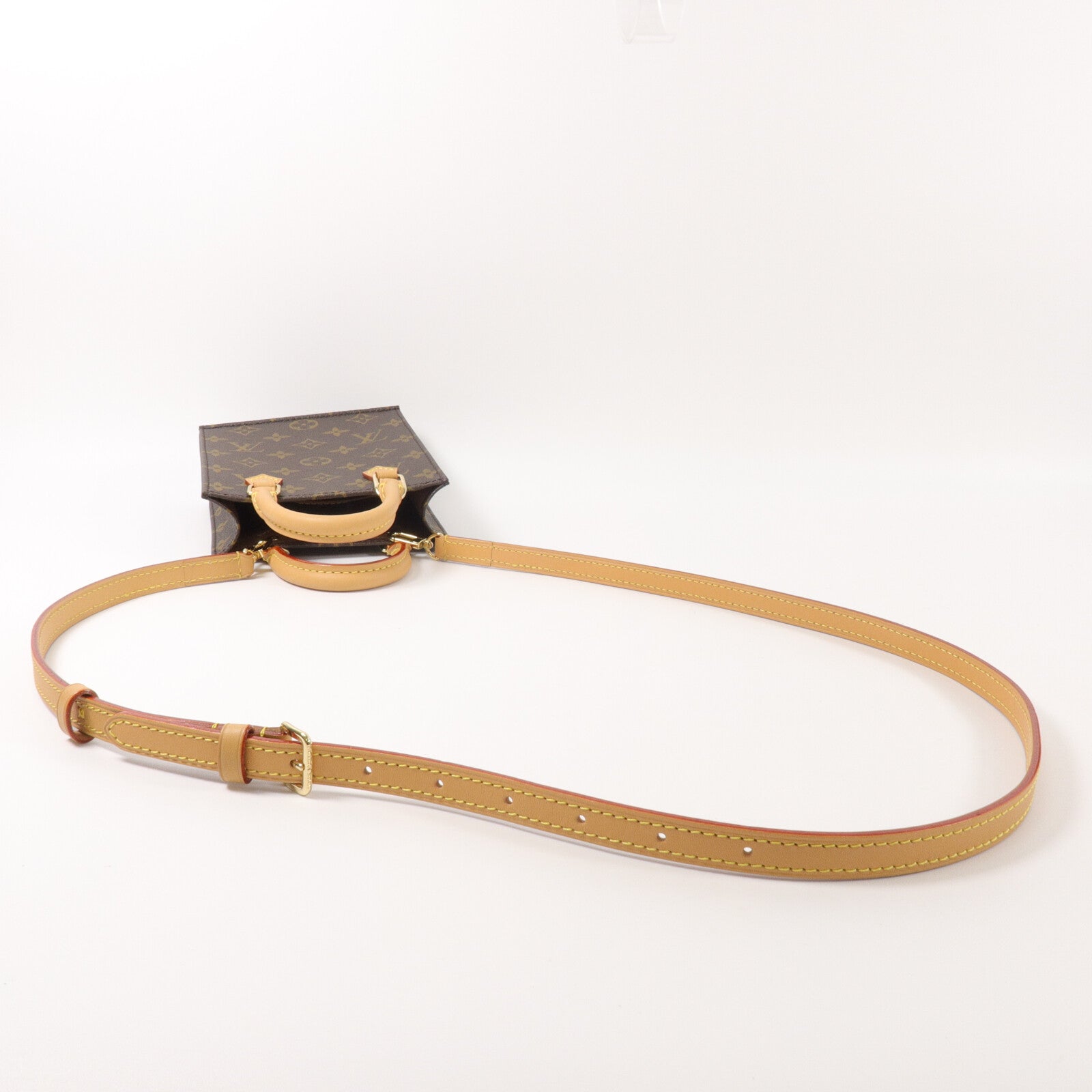 LOUIS VUITTON Monogram Petit Sac Plat手挽肩背兩用袋