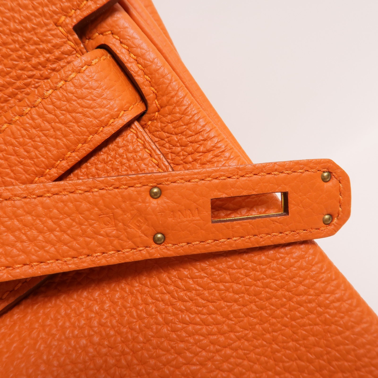 HERMES Clemence皮革Kelly 35手挽肩背兩用袋Orange