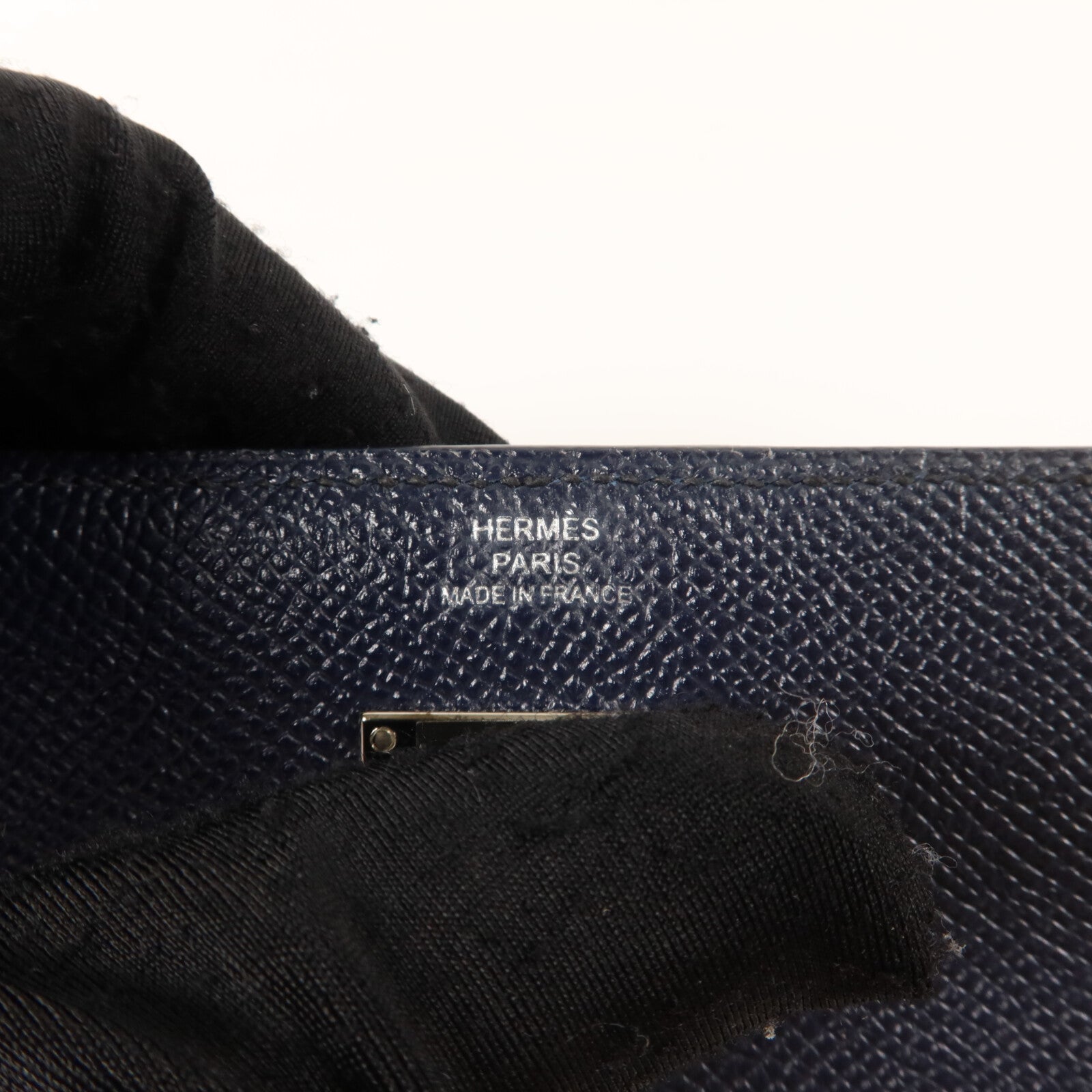 HERMES Epsom皮革Kelly Depliant Medium Wallet錢包Bleu Nuit