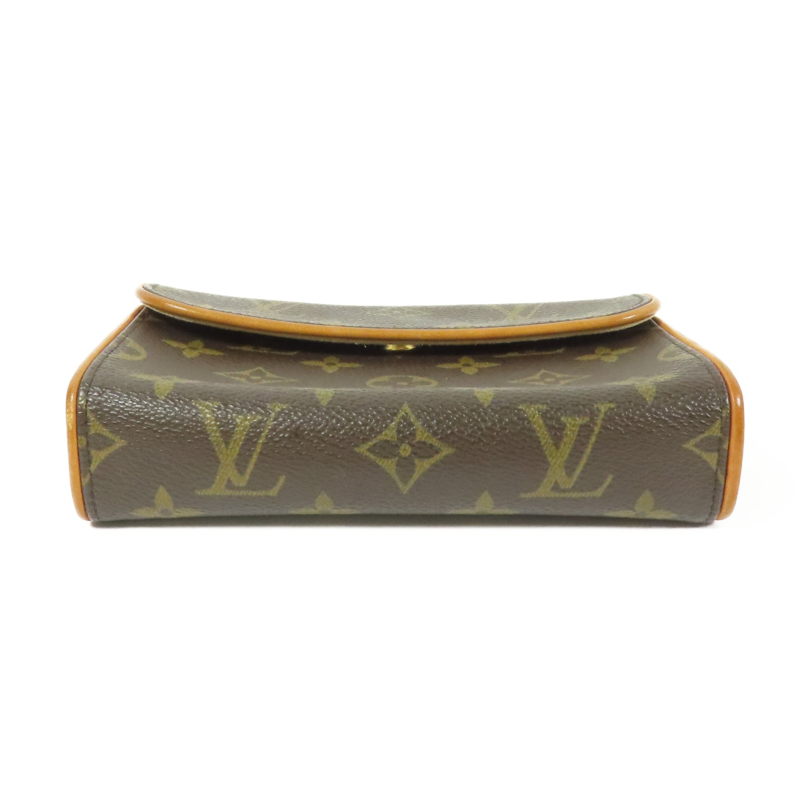 LOUIS VUITTON Monogram Pochette Florentine金扣腰包棕色