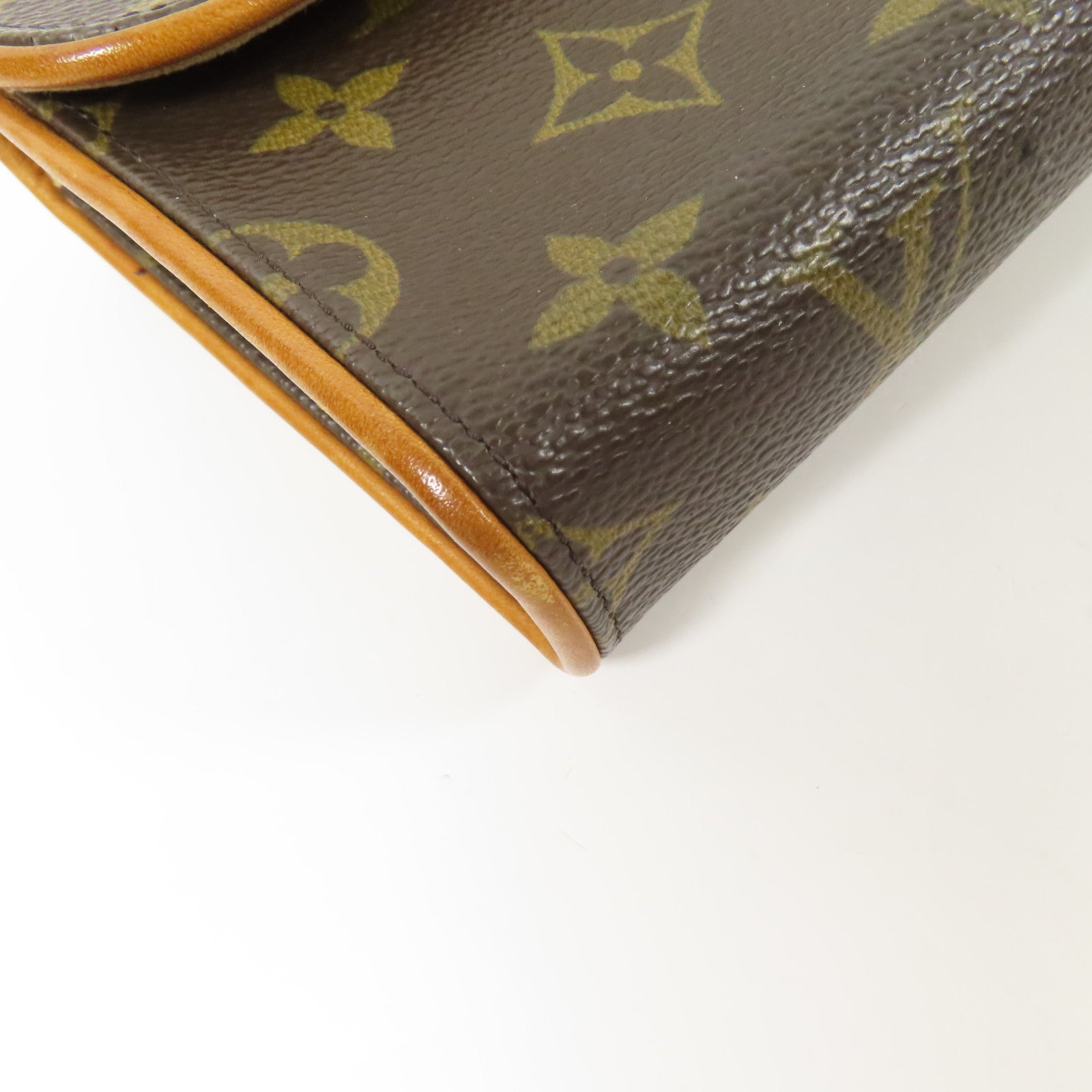 LOUIS VUITTON Monogram Pochette Florentine金扣腰包棕色