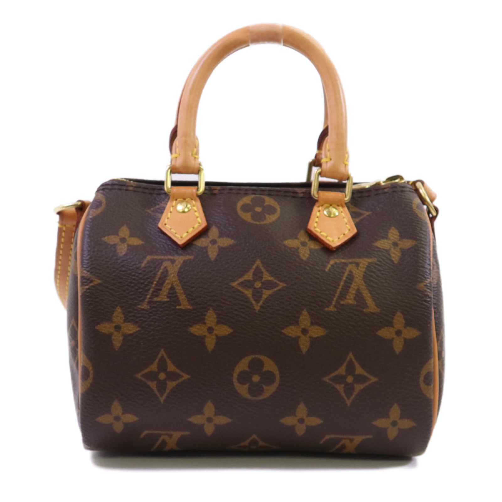 LOUIS VUITTON Monogram Nano Speedy金扣手挽肩背兩用袋