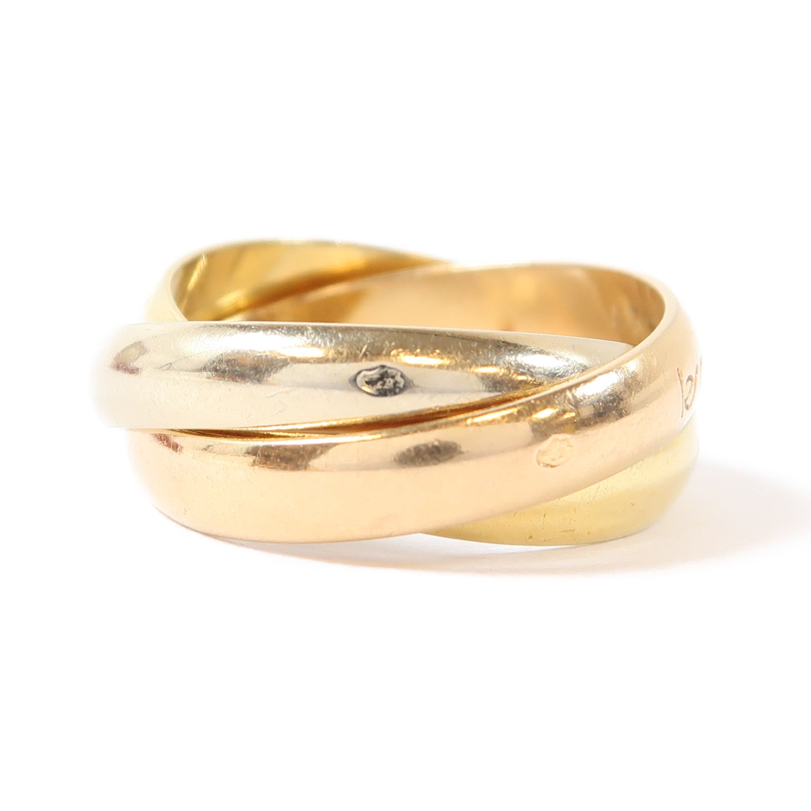 CARTIER 18K黃金/白金/玫瑰金Trinity Ring戒指Cartier#50/US#5.25