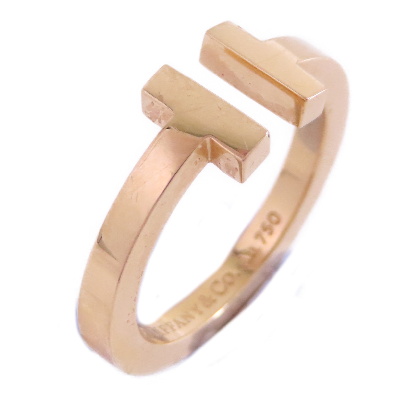 TIFFANY＆CO 18K玫瑰金T Wire Ring戒指US#7.75