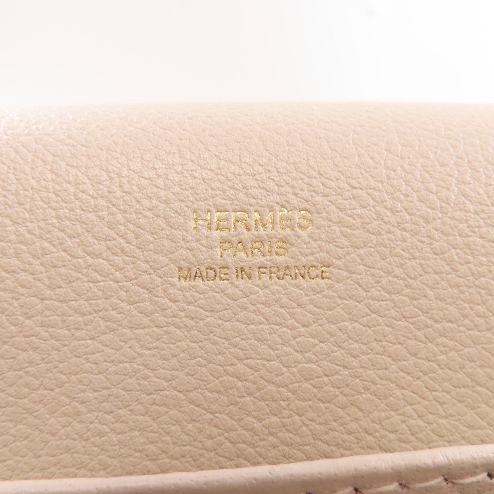 HERMES Evercolor皮革Roulis 23金扣肩背袋Beton/白色