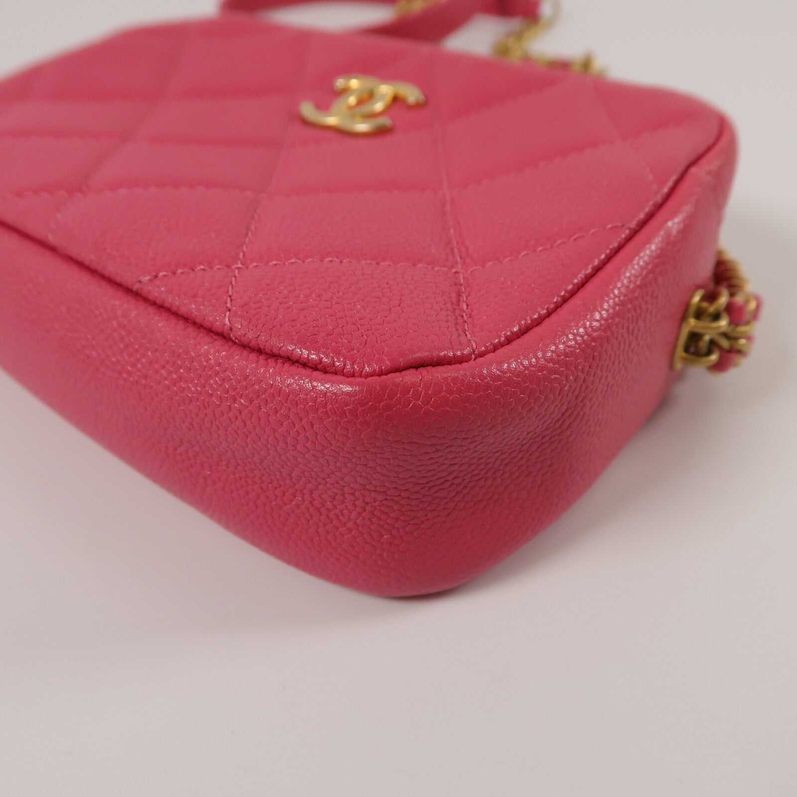 CHANEL 牛皮皮革Camera Bag鏈帶肩背袋