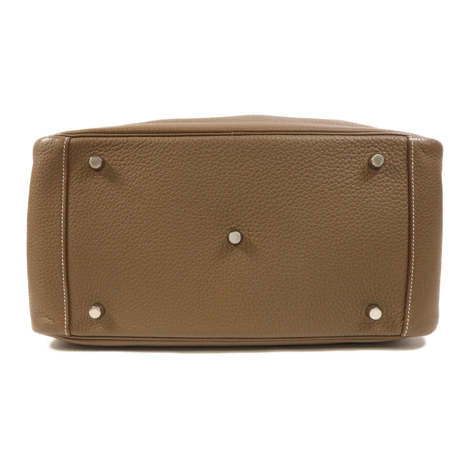 HERMES Clemence皮革Lindy 34銀扣手挽肩背兩用袋Etoupe